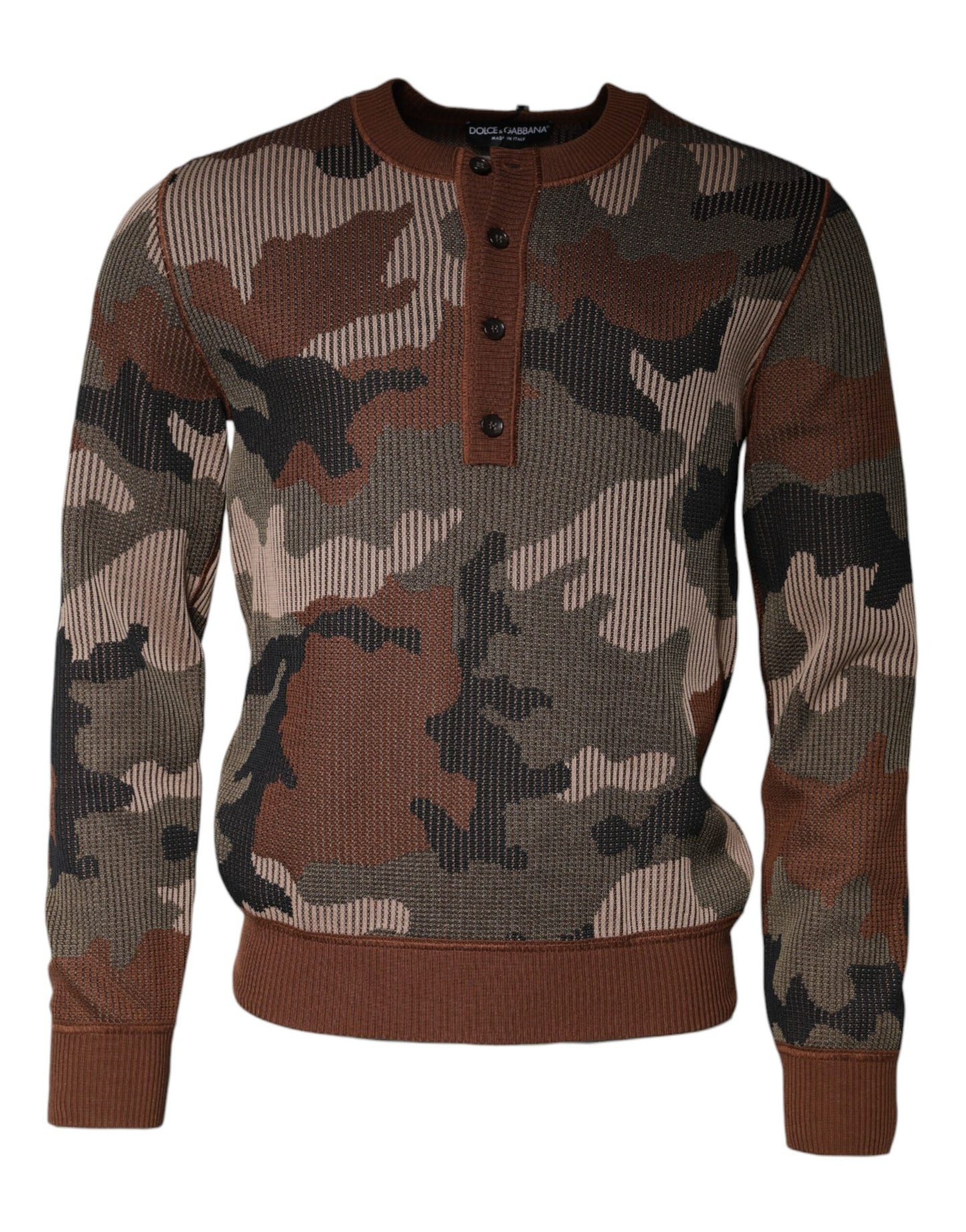 Dolce & Gabbana Multicolor Camouflage Men Pullover Sweater Dolce & Gabbana