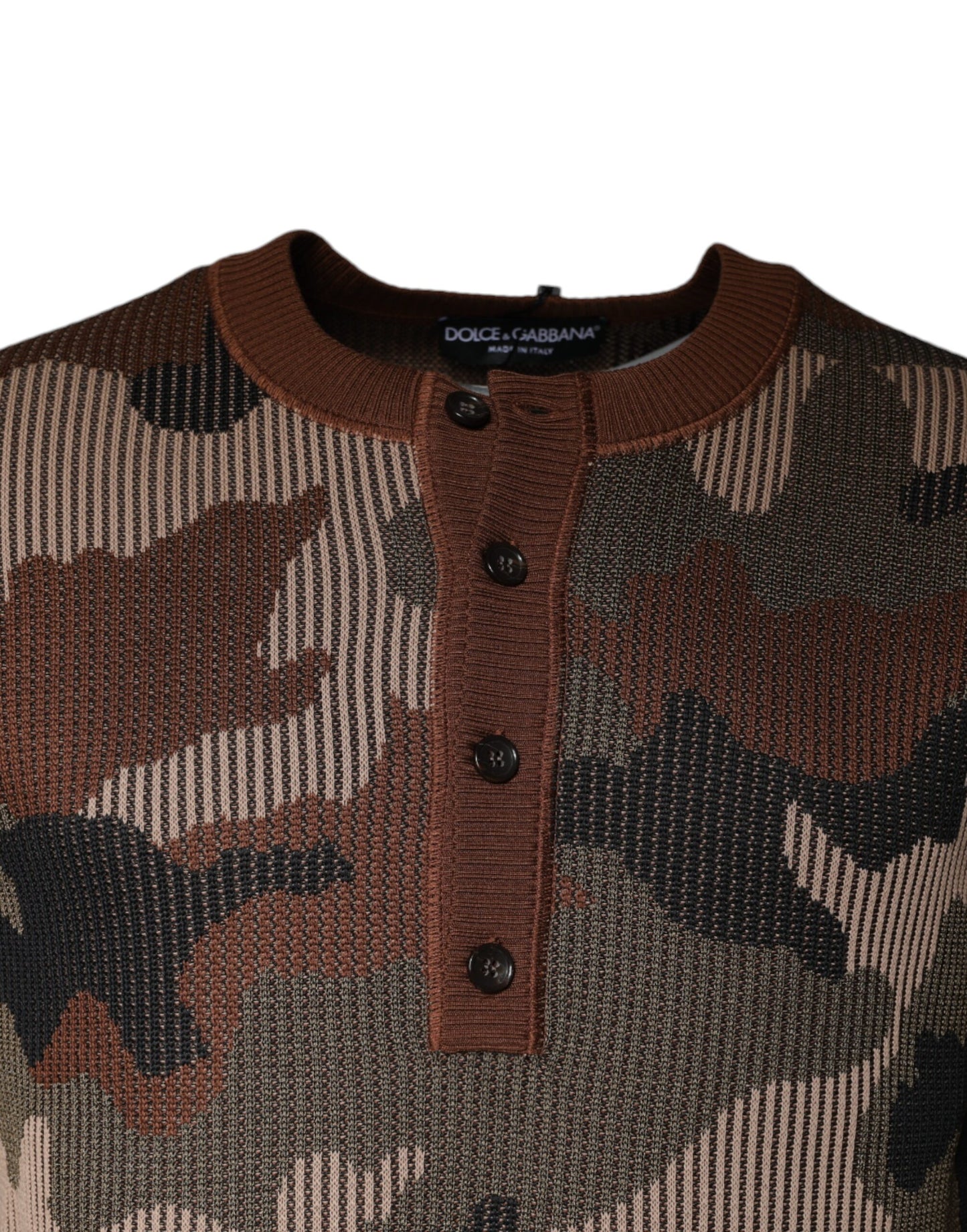 Dolce & Gabbana Multicolor Camouflage Men Pullover Sweater Dolce & Gabbana
