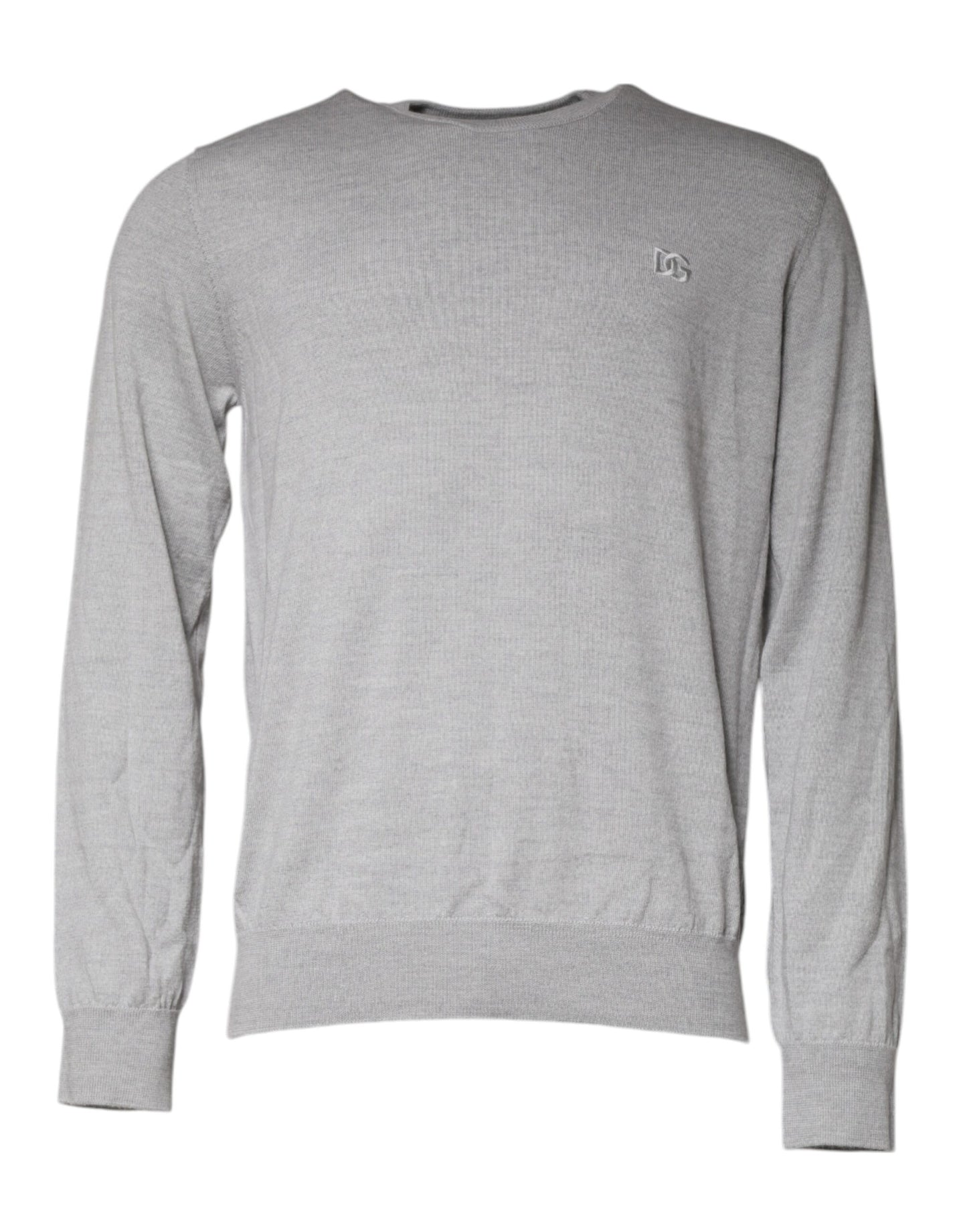 Dolce & Gabbana Light Gray Wool Crew Neck Pullover Sweater Dolce & Gabbana