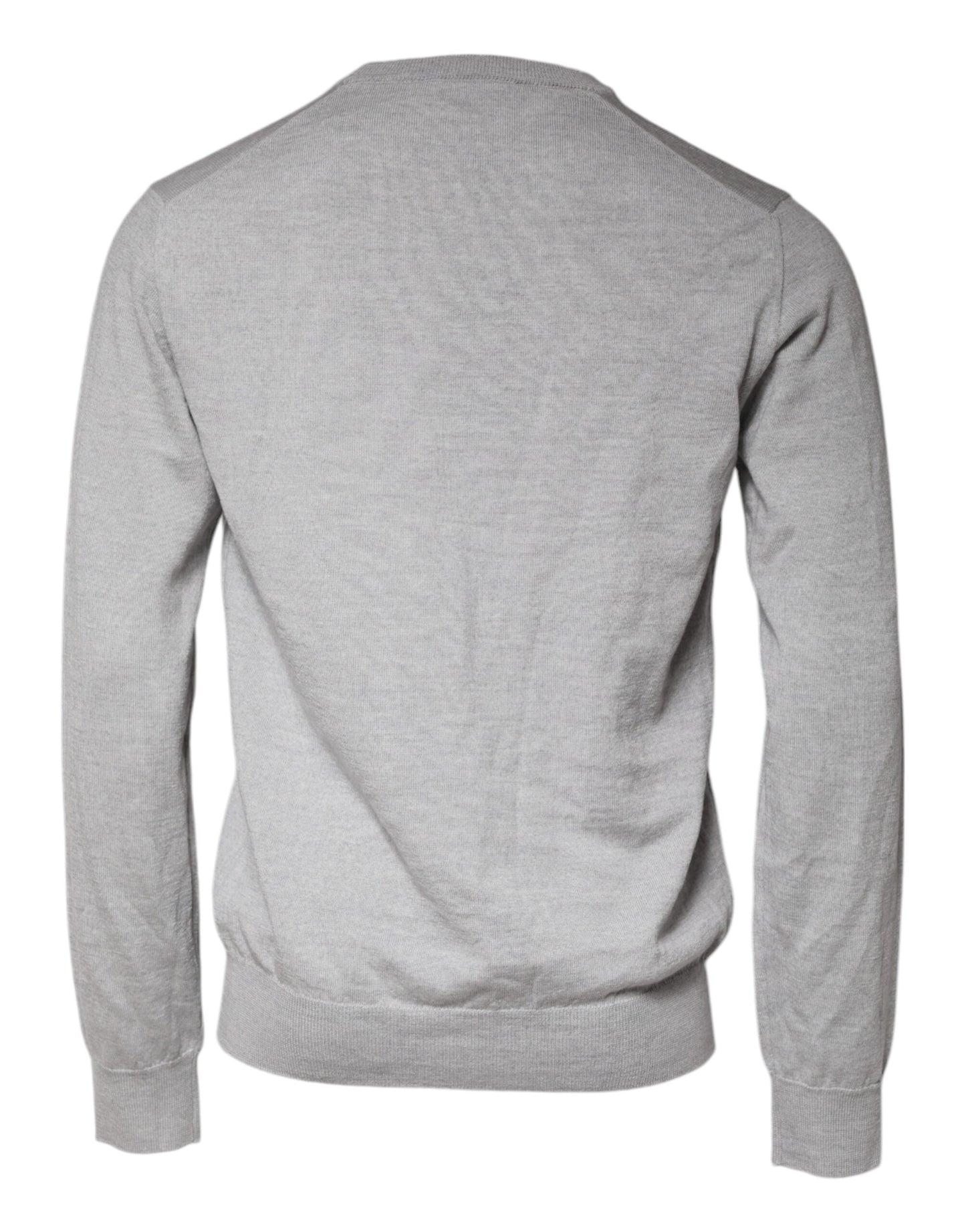Dolce & Gabbana Light Gray Wool Crew Neck Pullover Sweater Dolce & Gabbana