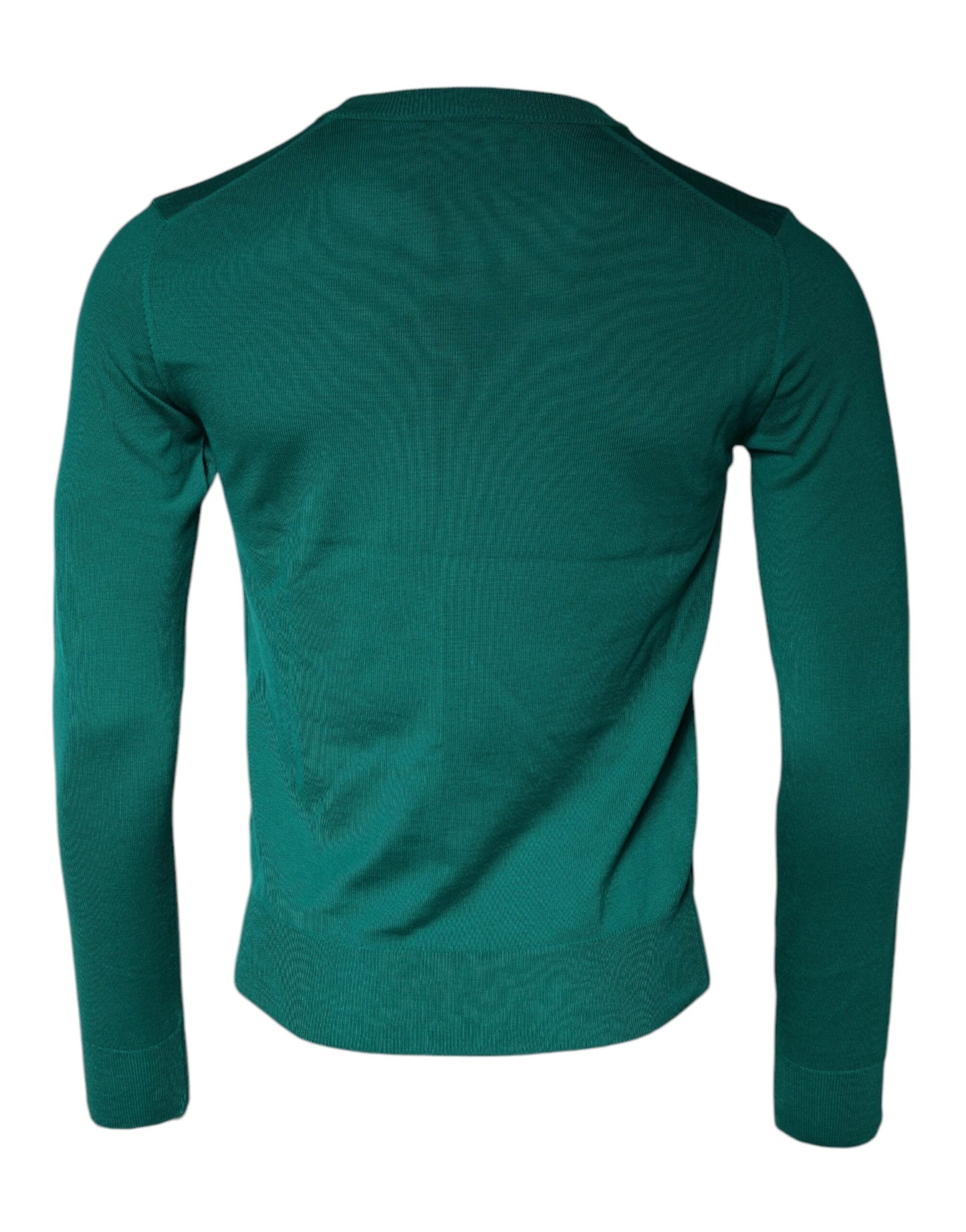 Dolce & Gabbana Green Wool Knit Crew Neck Pullover Sweater Dolce & Gabbana