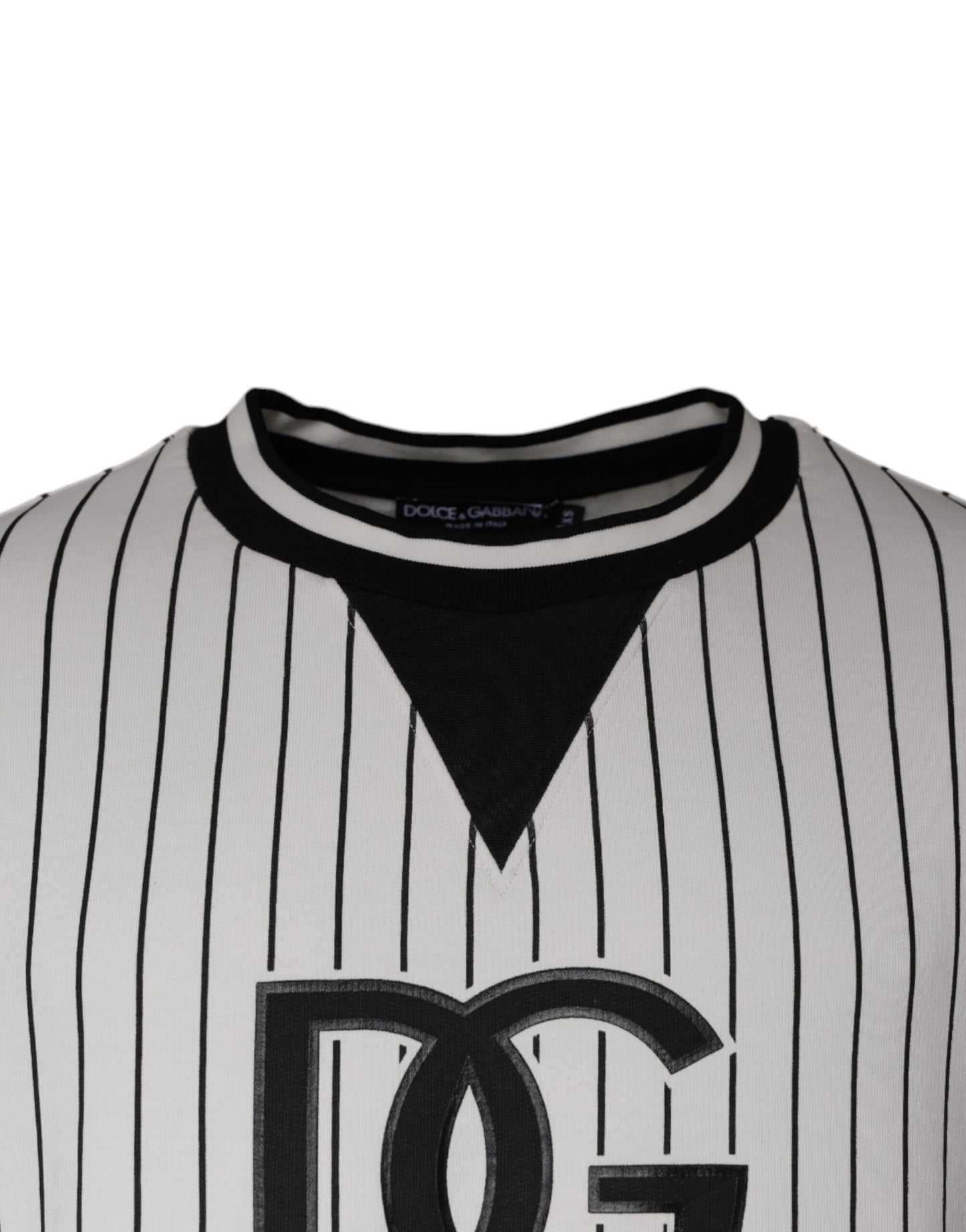 Dolce & Gabbana Black White Stripes Logo Sweatshirt Sweater Dolce & Gabbana