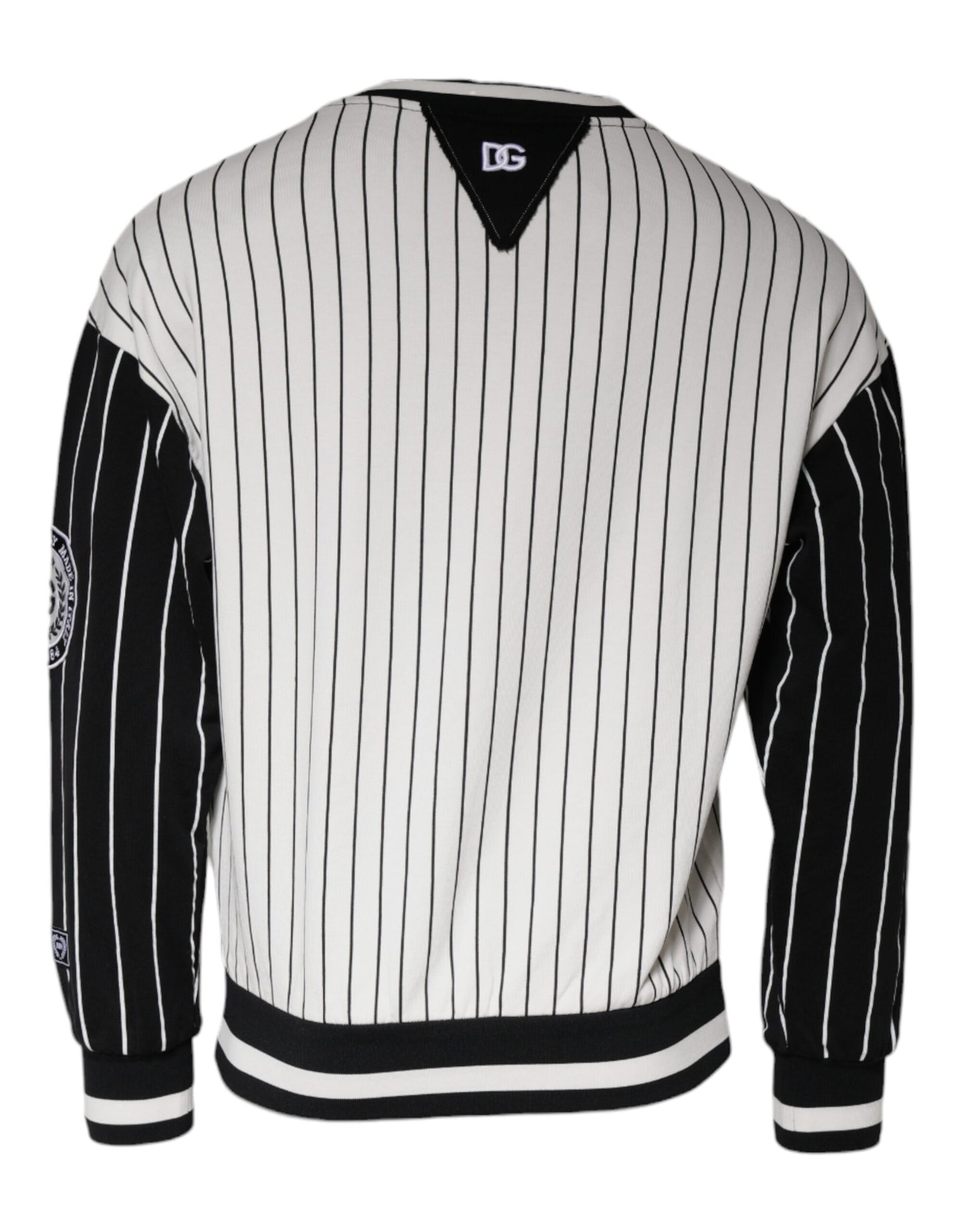 Dolce & Gabbana Black White Stripes Logo Sweatshirt Sweater Dolce & Gabbana