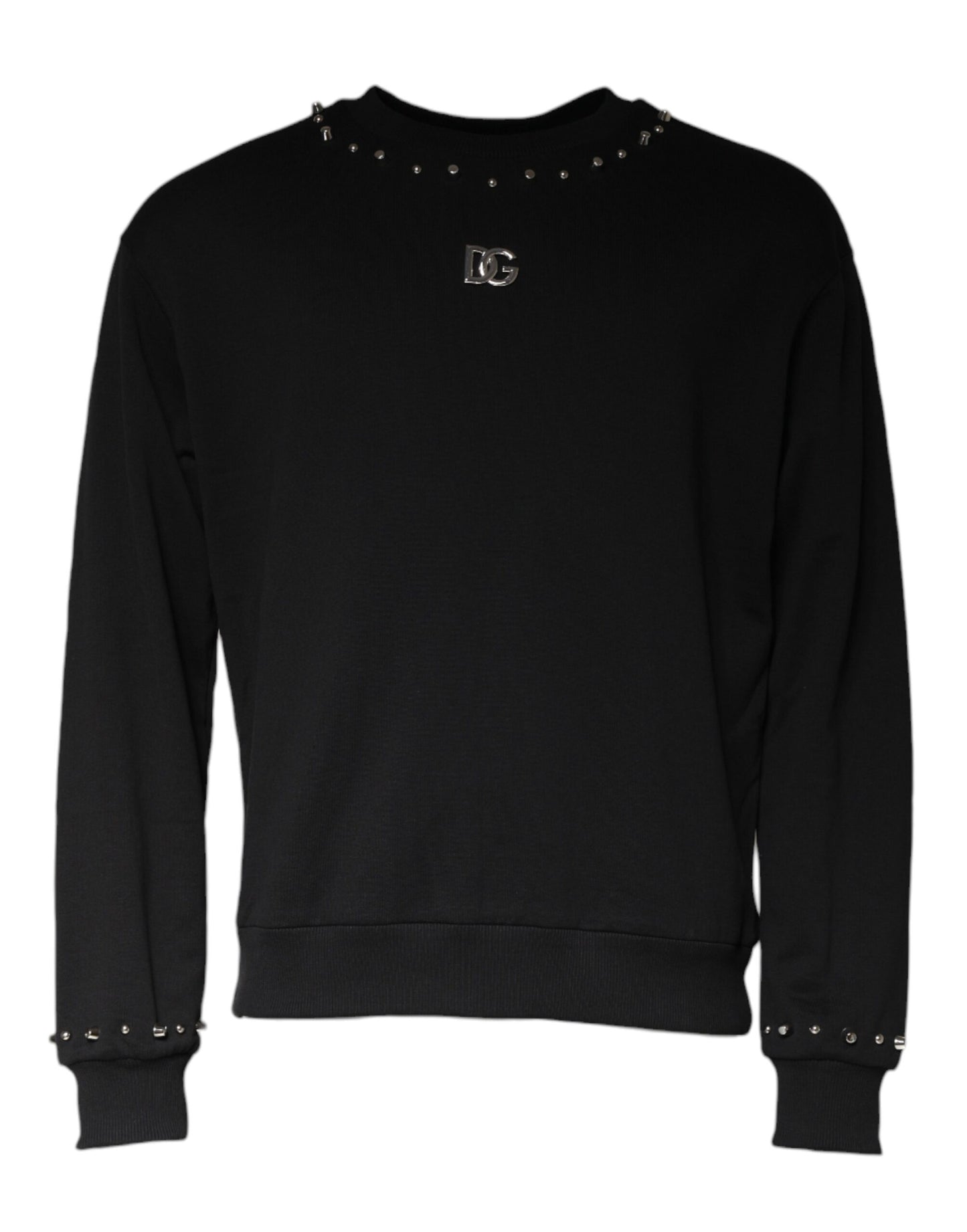 Dolce & Gabbana Black Logo Stud Pullover Sweatshirt Sweater Dolce & Gabbana
