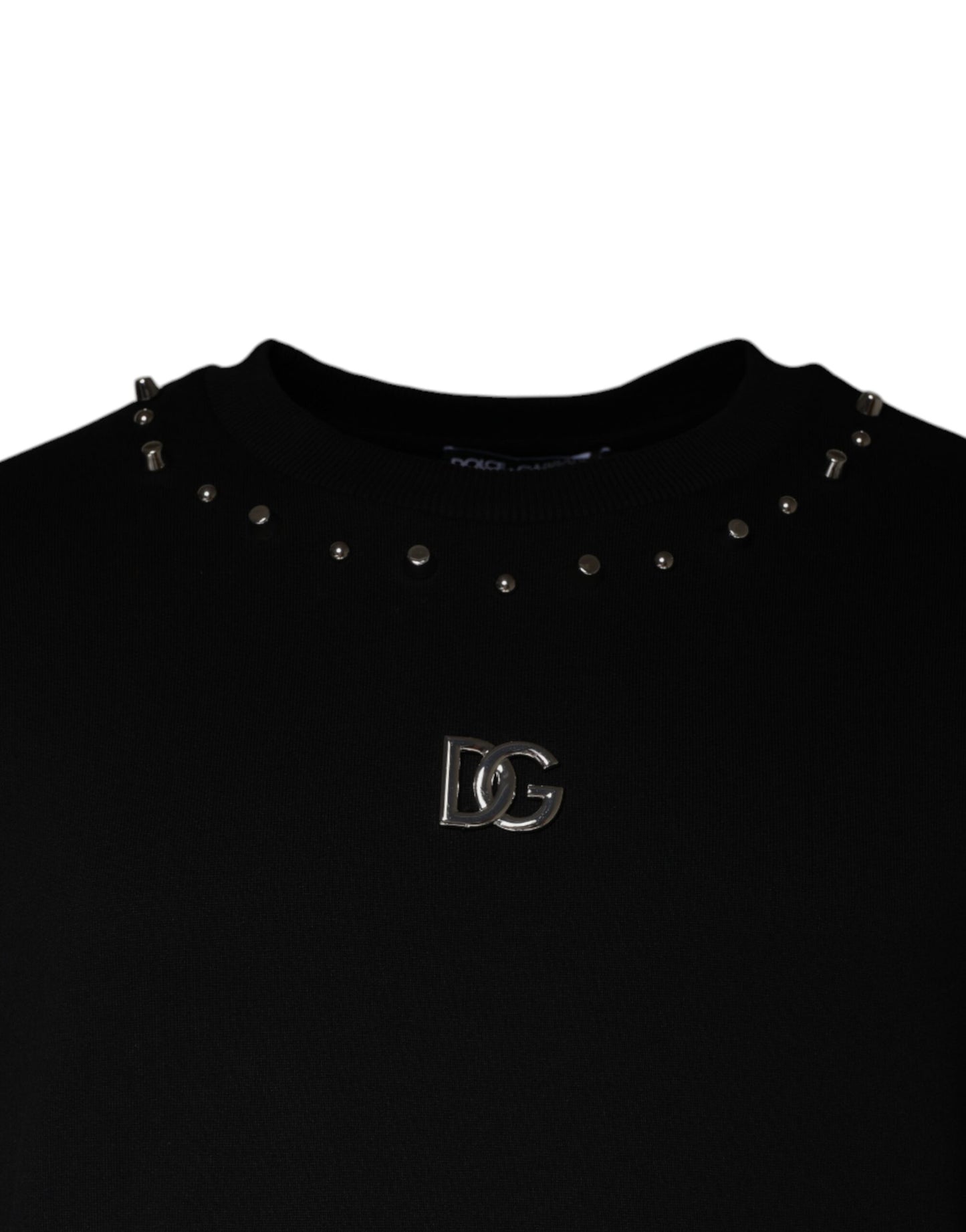 Dolce & Gabbana Black Logo Stud Pullover Sweatshirt Sweater Dolce & Gabbana