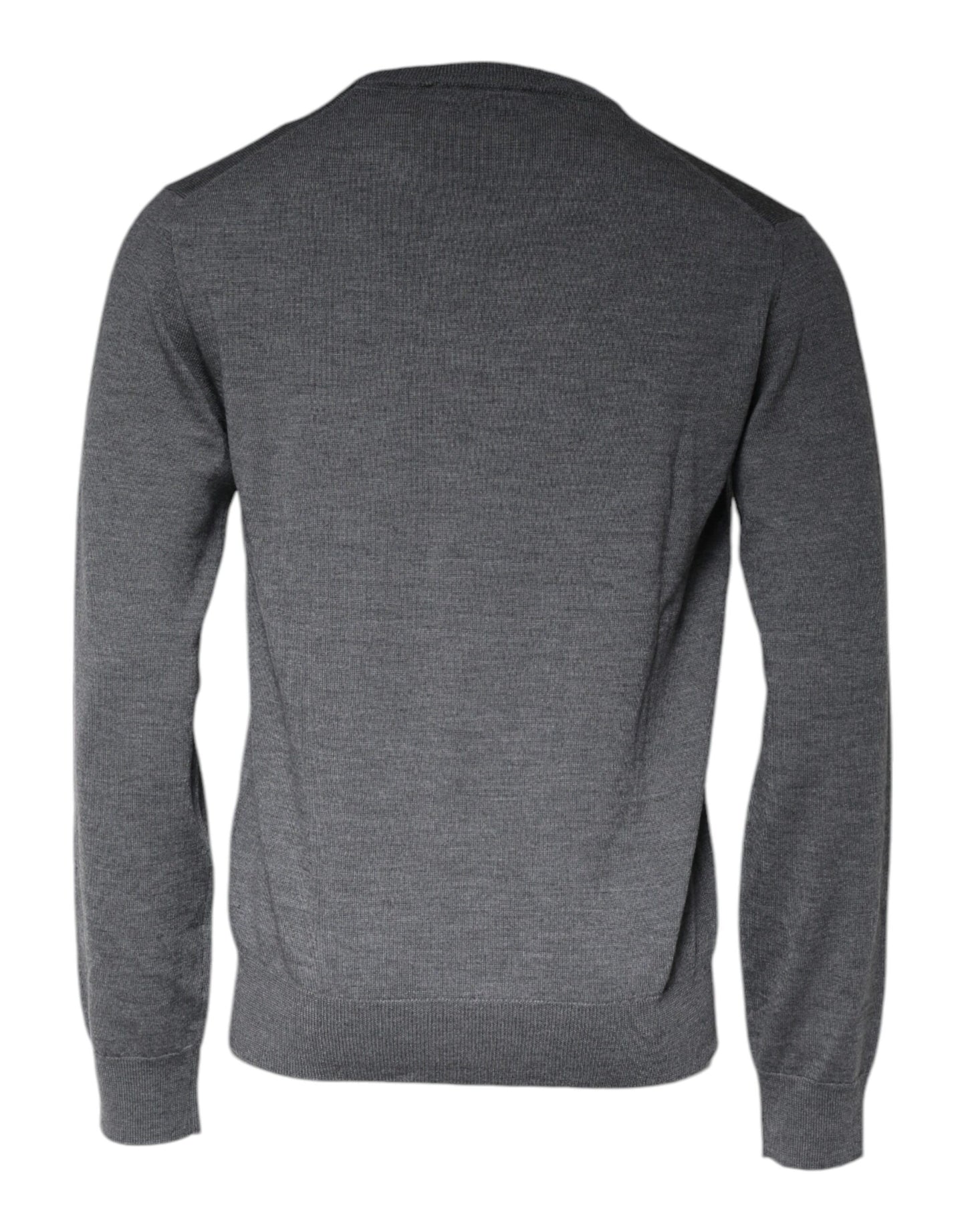 Dolce & Gabbana Dark Gray Wool Crew Neck Pullover Sweater Dolce & Gabbana