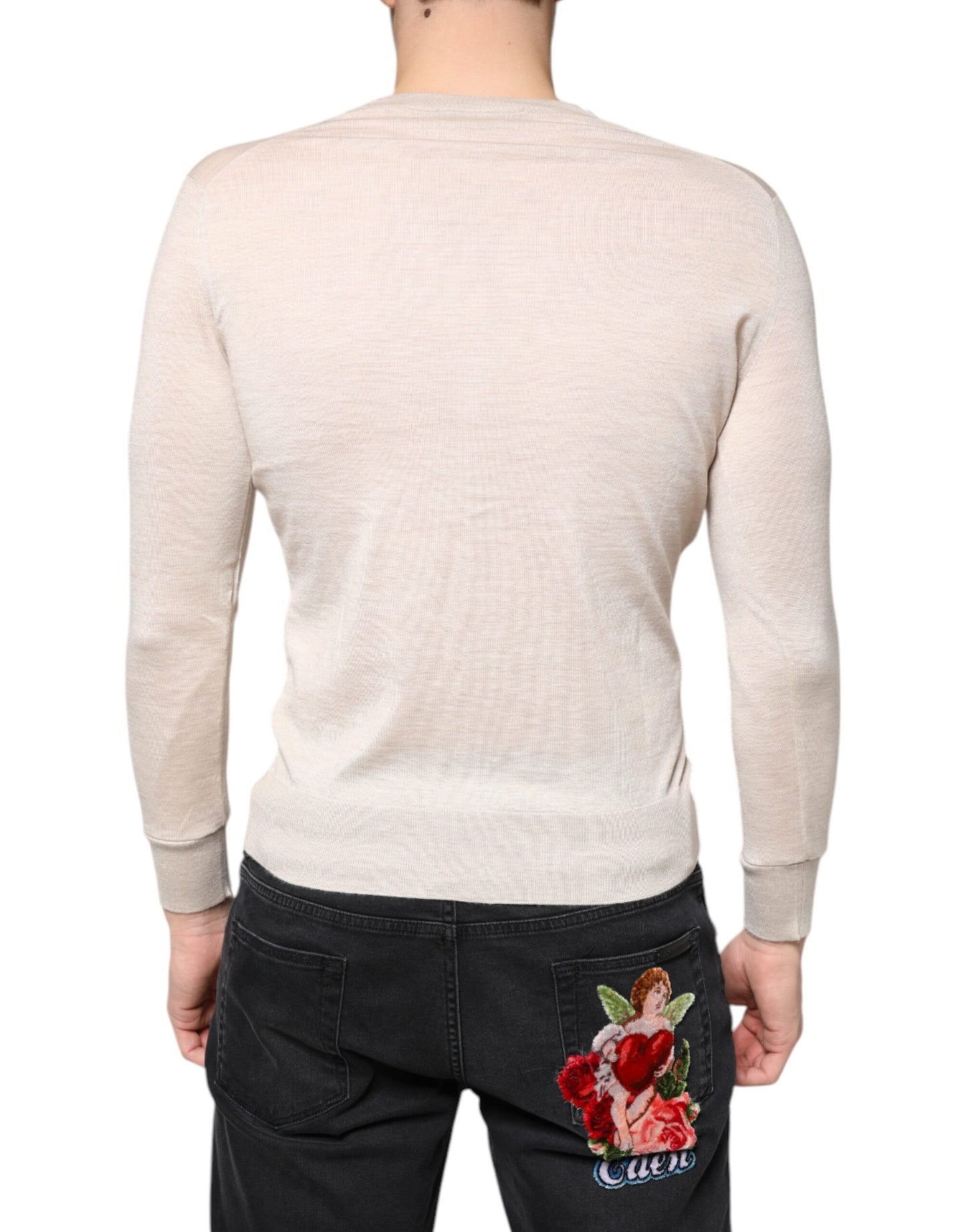 Dolce & Gabbana Beige Cashmere Button Down Cardigan Sweater Dolce & Gabbana