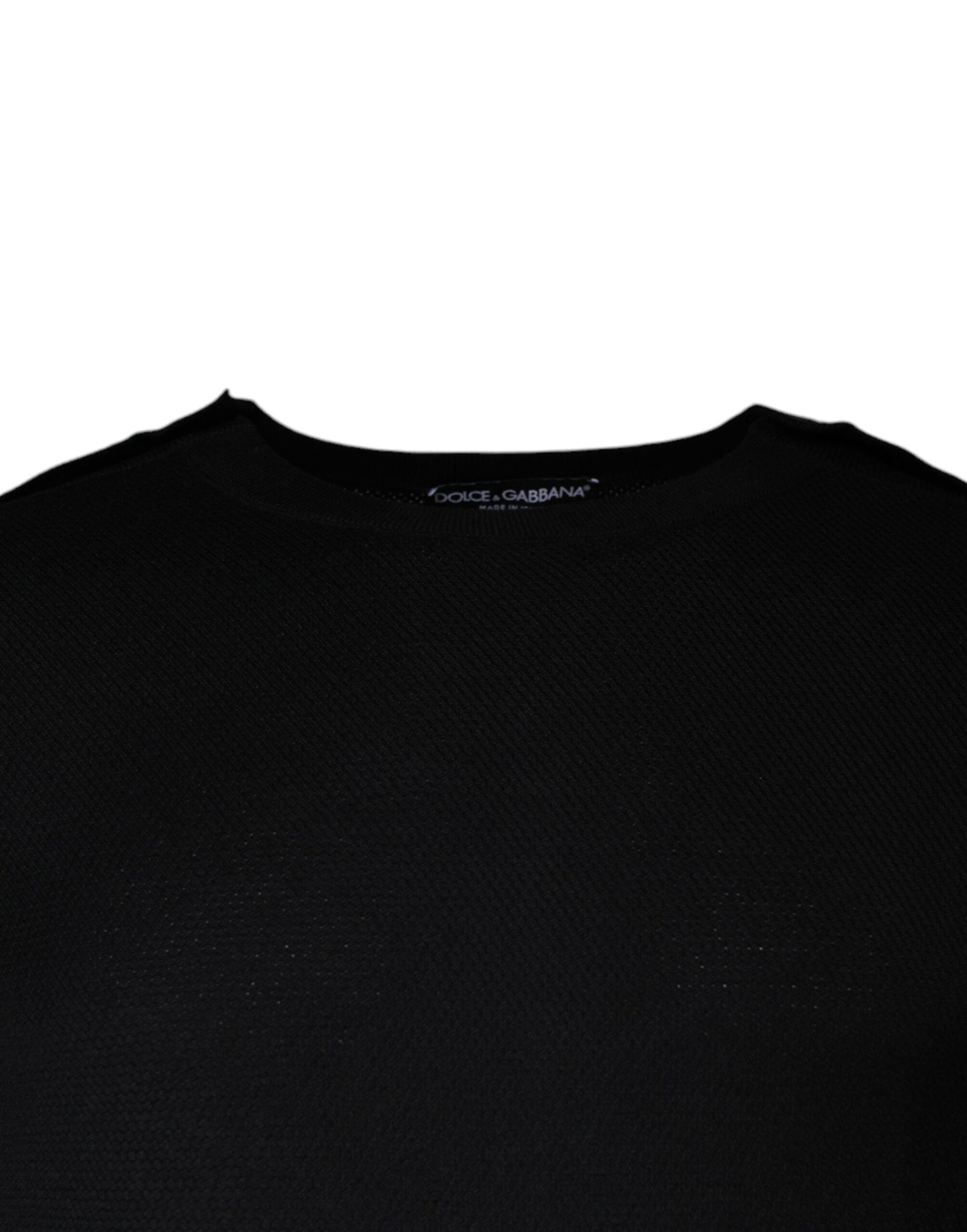 Dolce & Gabbana Black Long Sleeve Crew Neck Pullover Sweater Dolce & Gabbana