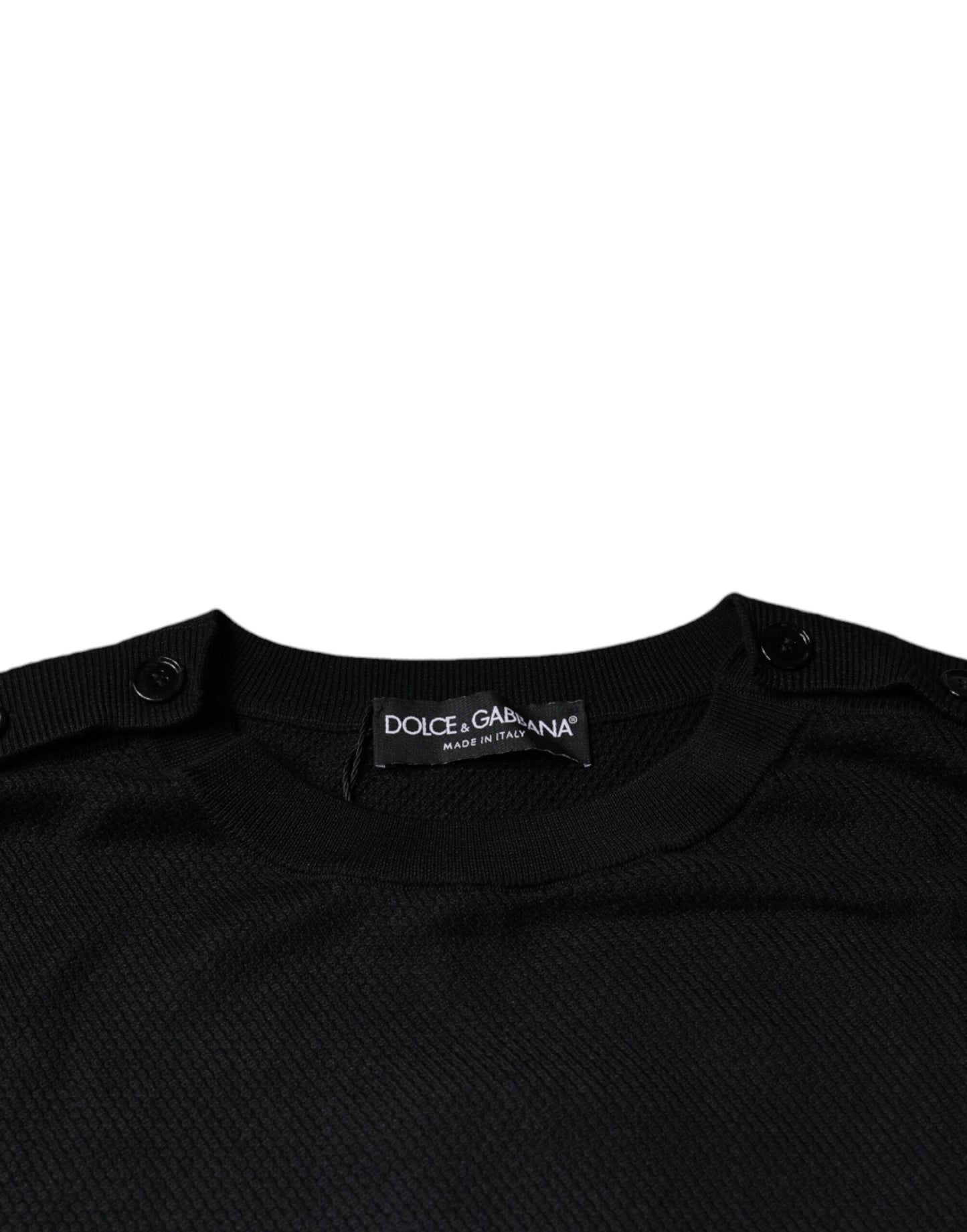 Dolce & Gabbana Black Long Sleeve Crew Neck Pullover Sweater Dolce & Gabbana