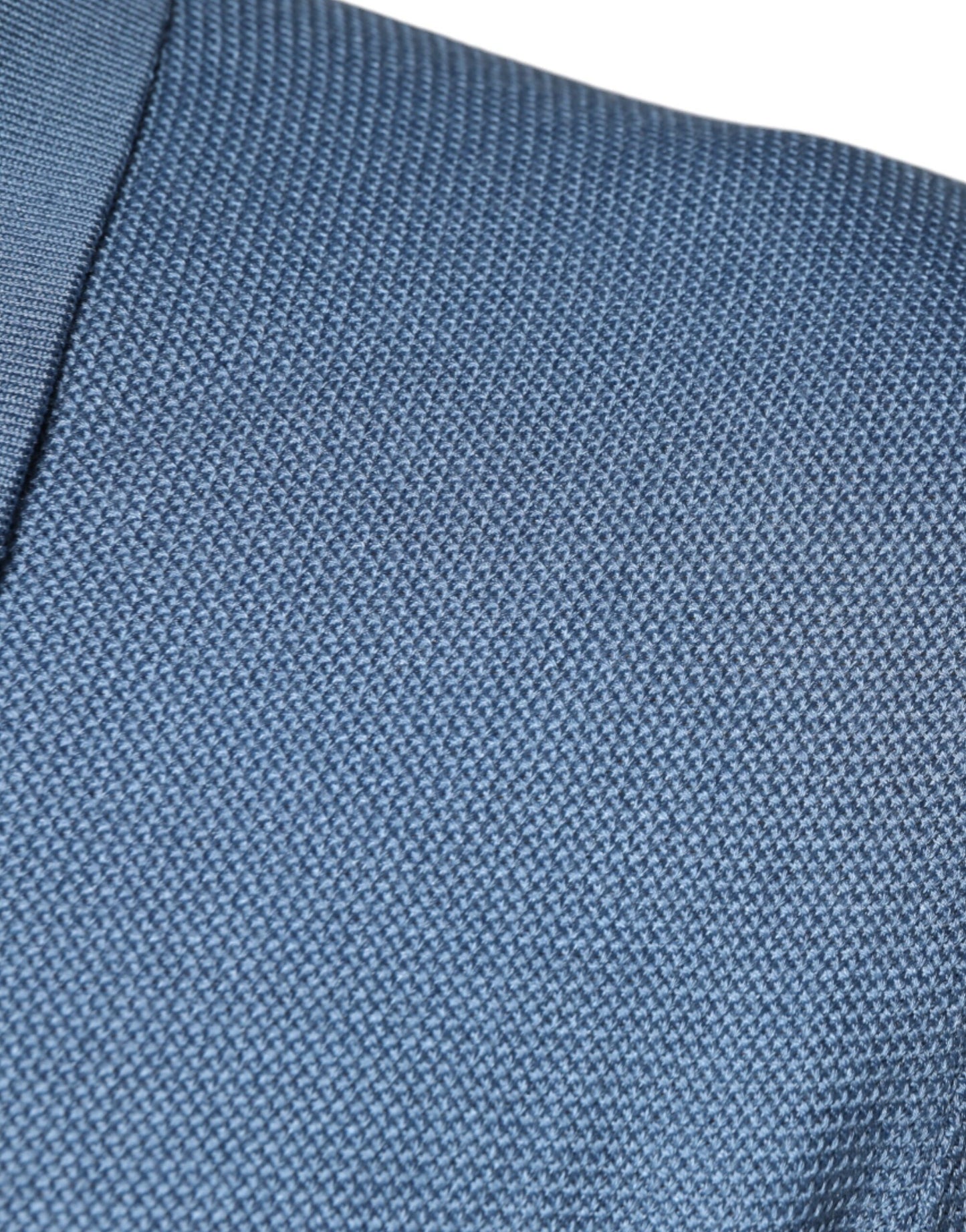 Dolce & Gabbana Sky Blue Silk Collared Men Pullover Sweater Dolce & Gabbana