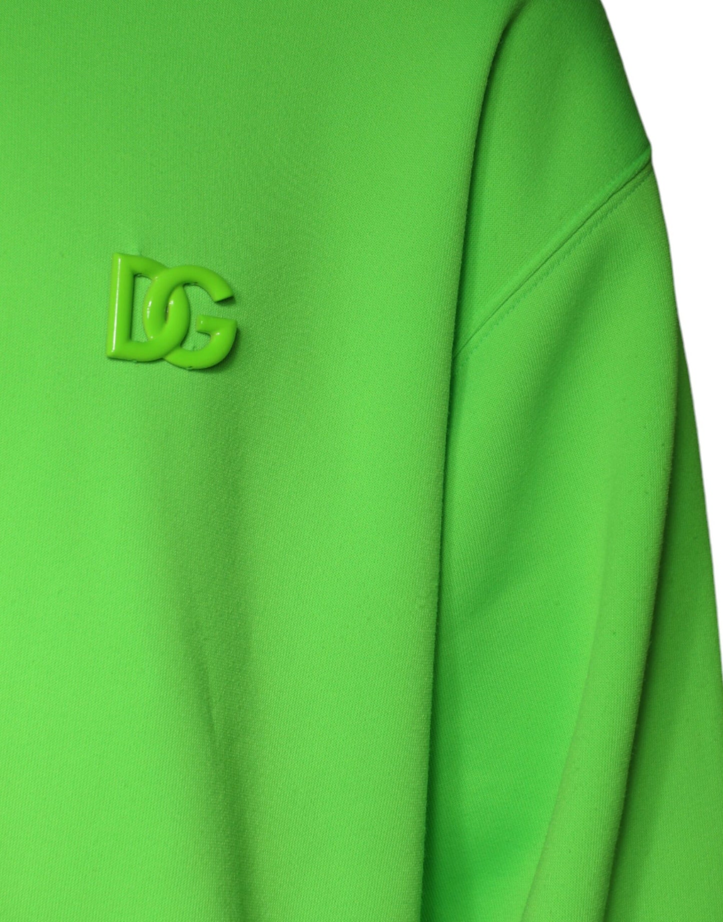 Dolce & Gabbana Green Logo Hooded Pullover Men Sweatshirt Sweater Dolce & Gabbana