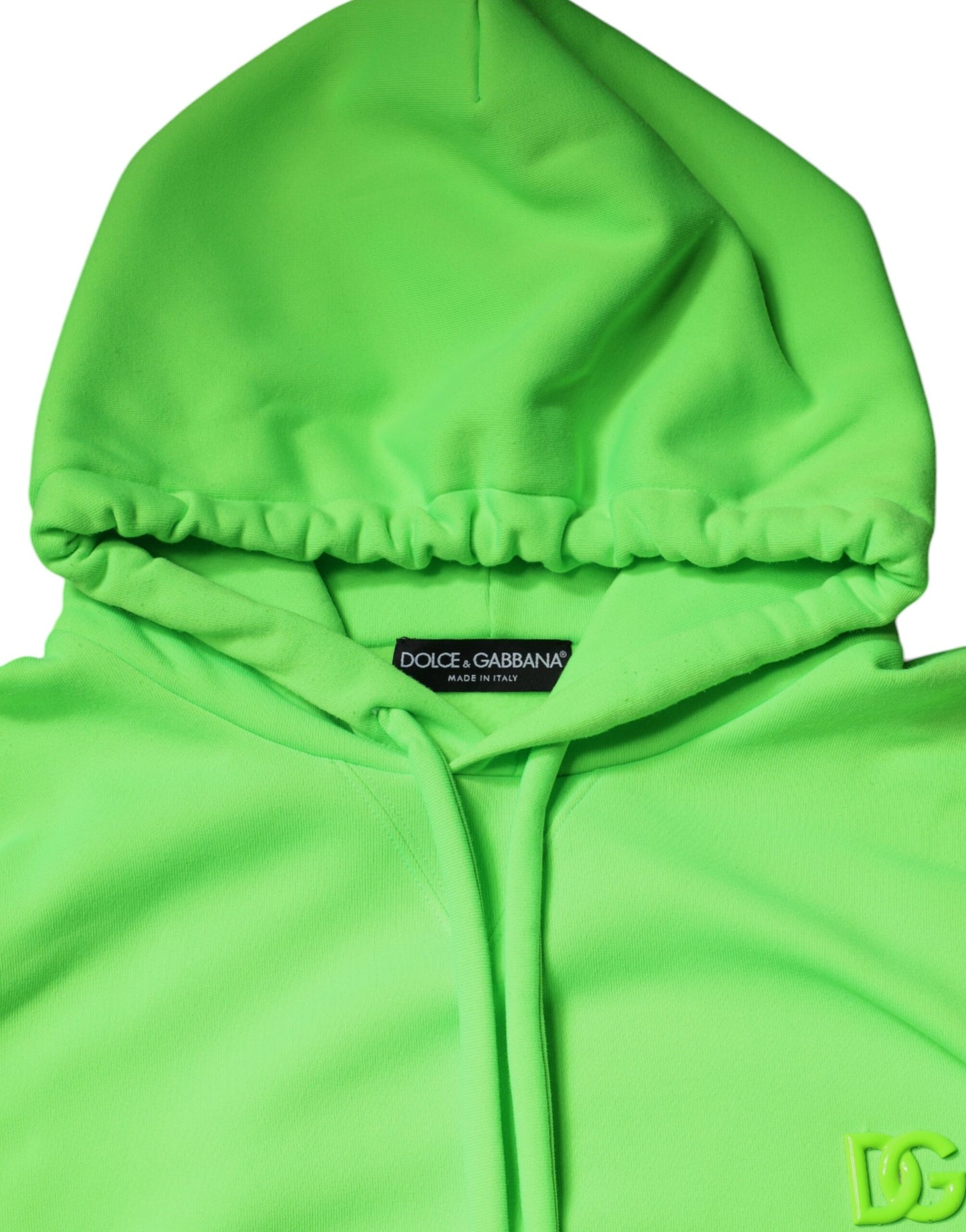 Dolce & Gabbana Green Logo Hooded Pullover Men Sweatshirt Sweater Dolce & Gabbana