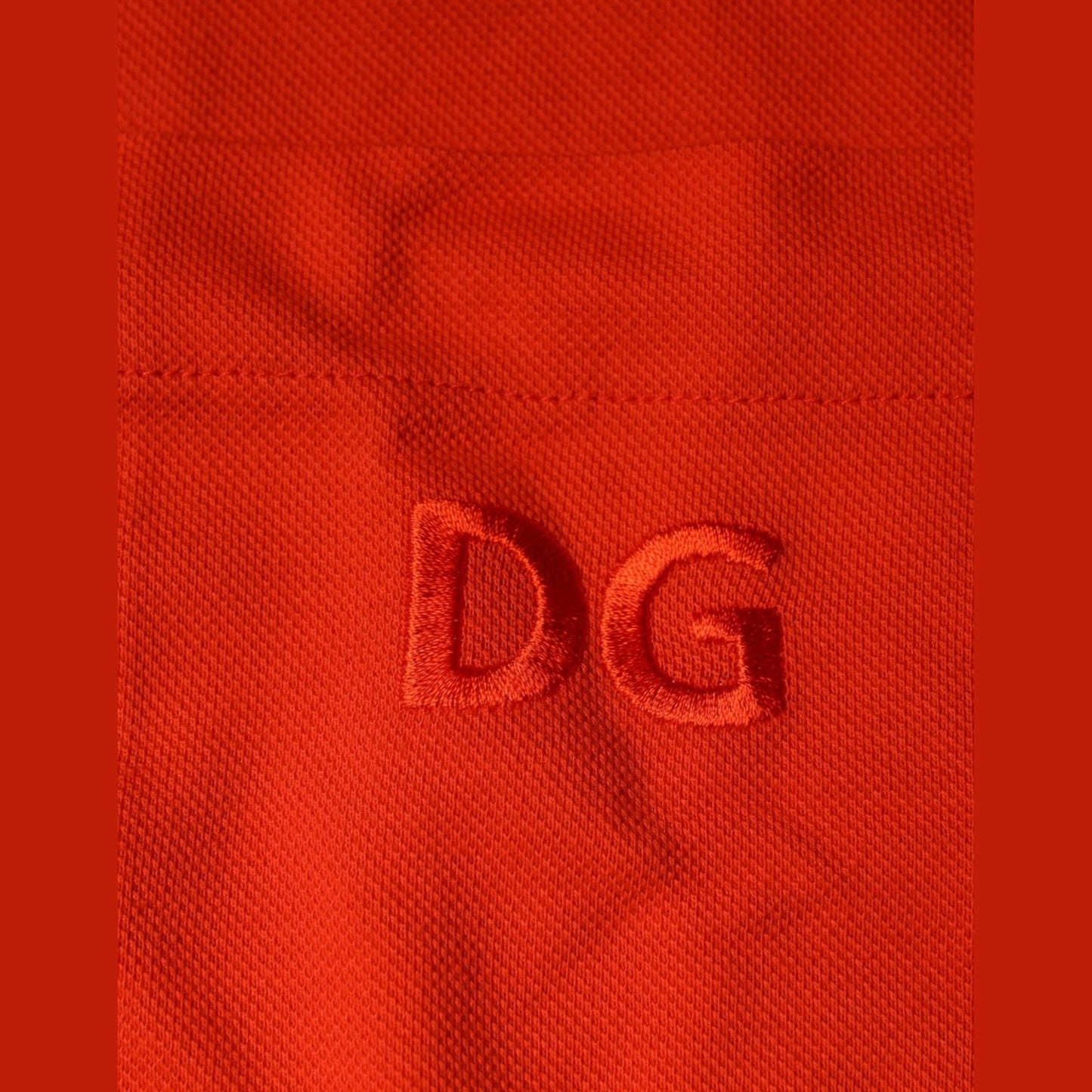 Dolce & Gabbana Orange Cotton Button Down Casual Polo Shirt