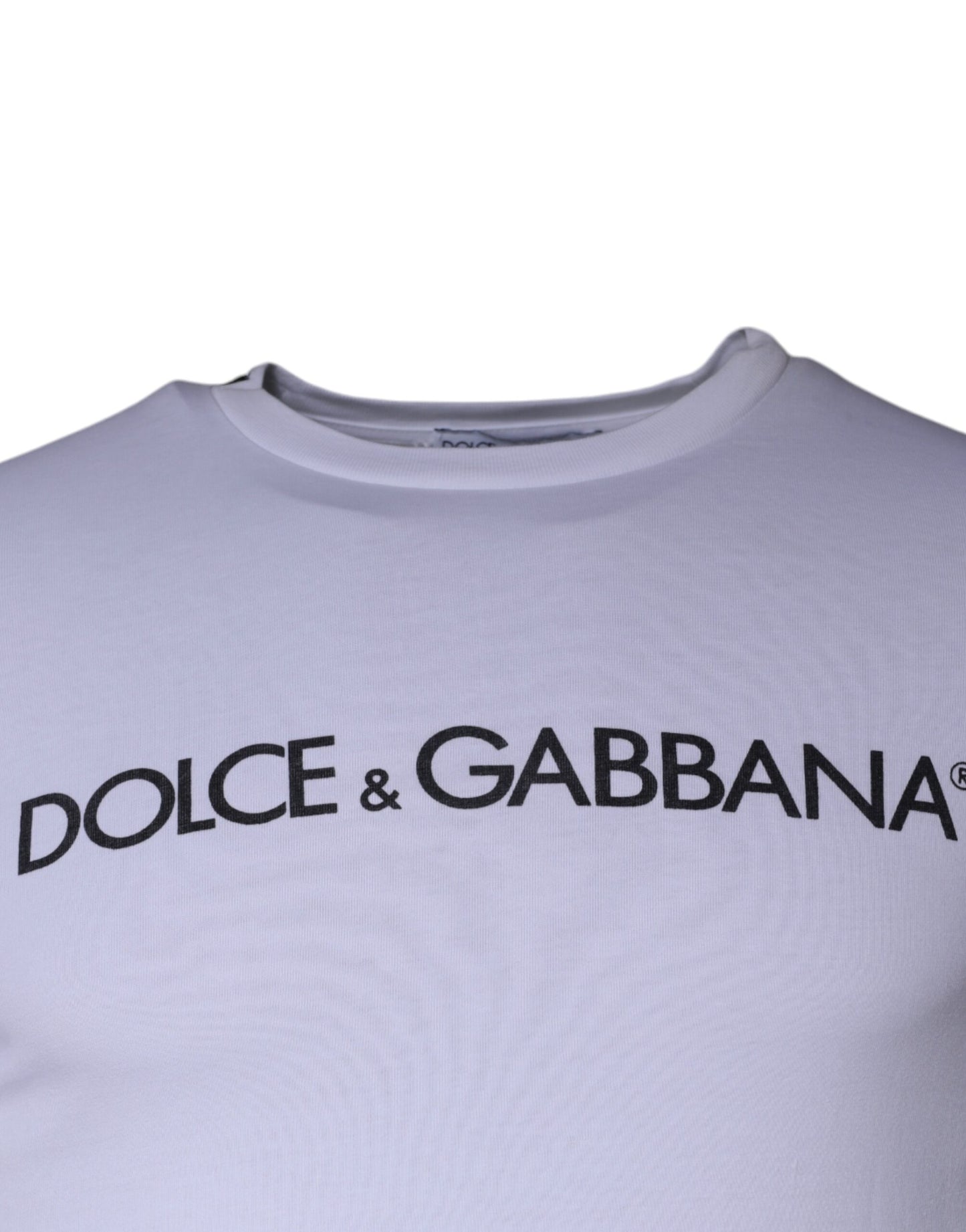 Dolce & Gabbana White Logo Print Cotton Crew Neck T-shirt Dolce & Gabbana