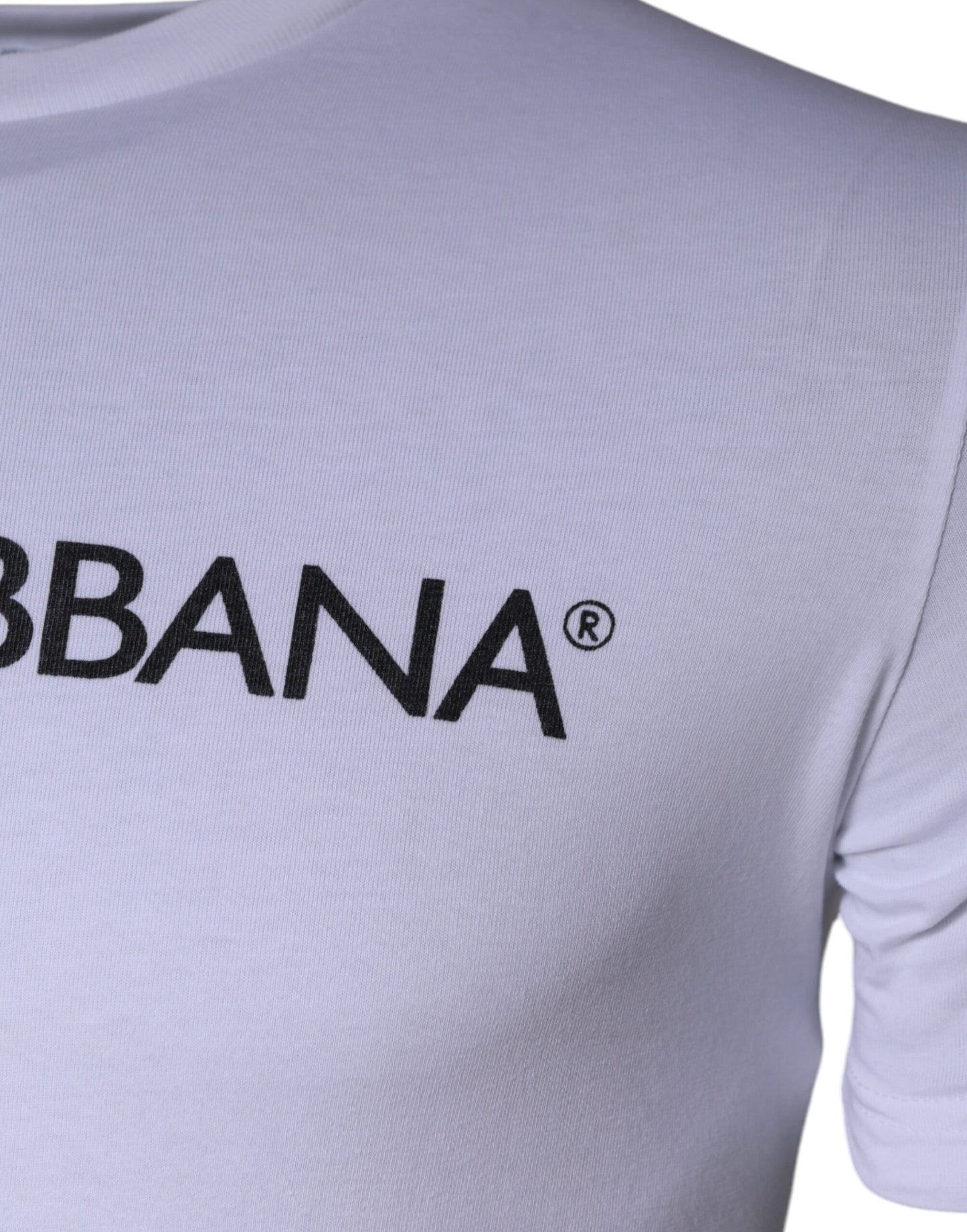 Dolce & Gabbana White Logo Print Cotton Crew Neck T-shirt Dolce & Gabbana
