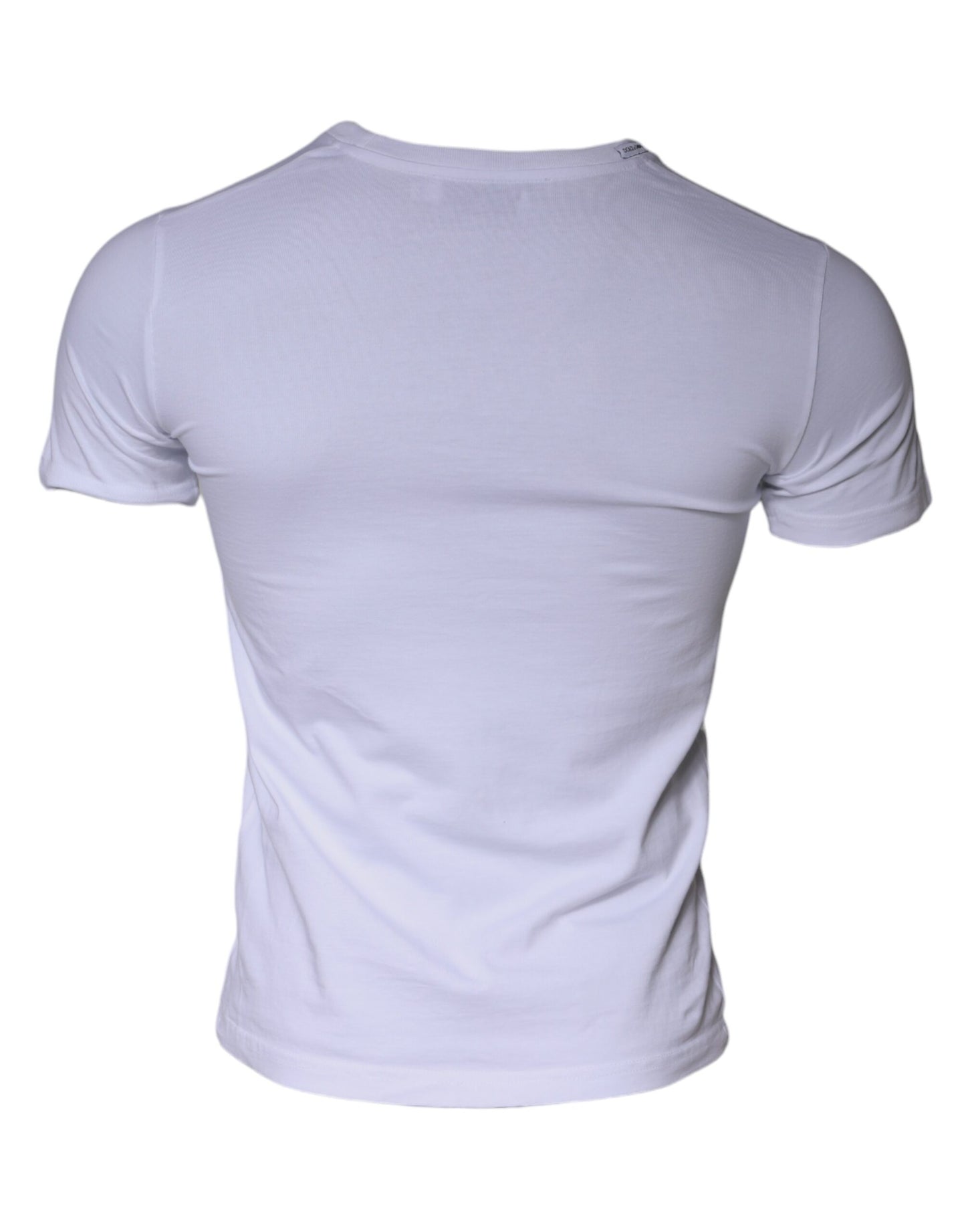 Dolce & Gabbana White Logo Print Cotton Crew Neck T-shirt Dolce & Gabbana
