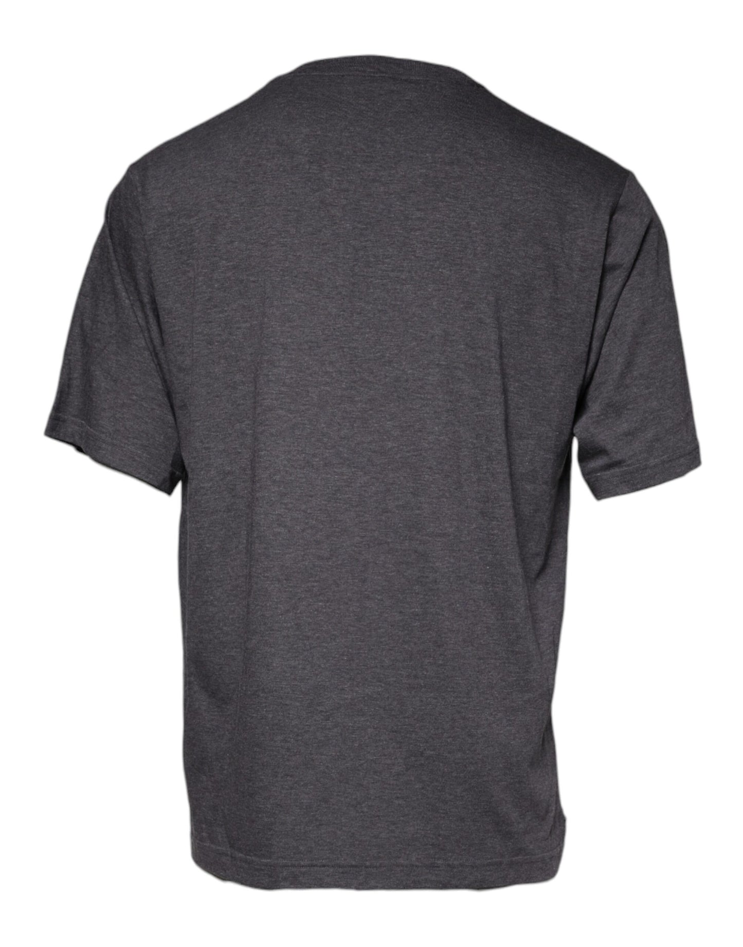Dolce & Gabbana Gray Logo Patch Cotton Crew Neck T-shirt Dolce & Gabbana