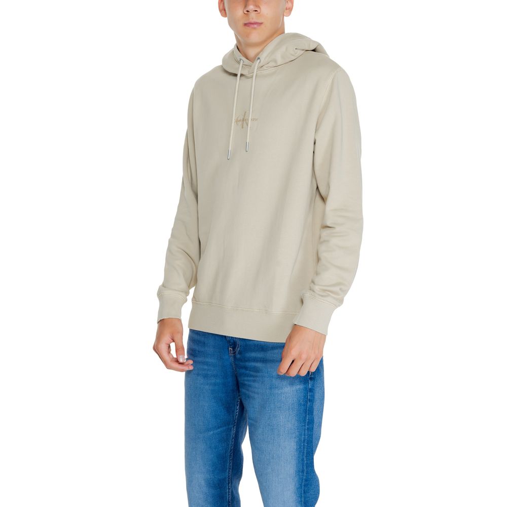 Calvin Klein Jeans Beige Recycled Cotton Hoody Calvin Klein Jeans