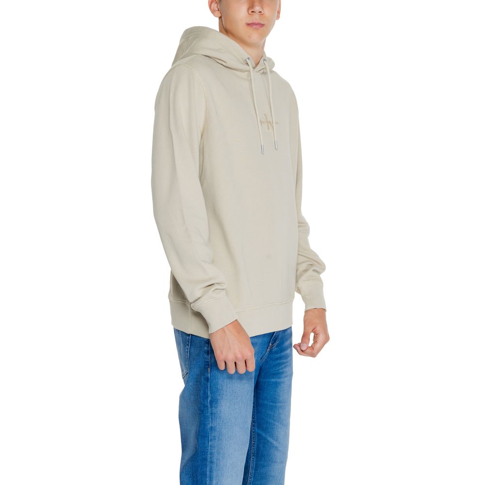 Calvin Klein Jeans Beige Recycled Cotton Hoody Calvin Klein Jeans