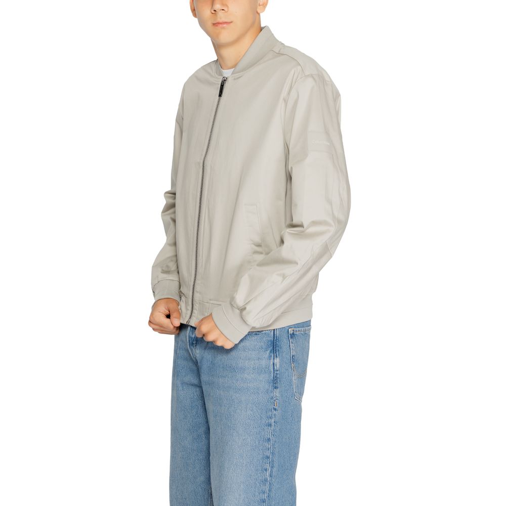 Calvin Klein Gray Organic Cotton Jackets & Coat Calvin Klein
