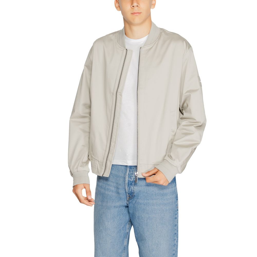 Calvin Klein Gray Organic Cotton Jackets & Coat Calvin Klein