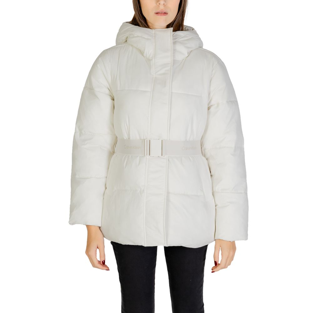 Calvin Klein Jeans Cream Nylon Jackets & Coat Calvin Klein Jeans