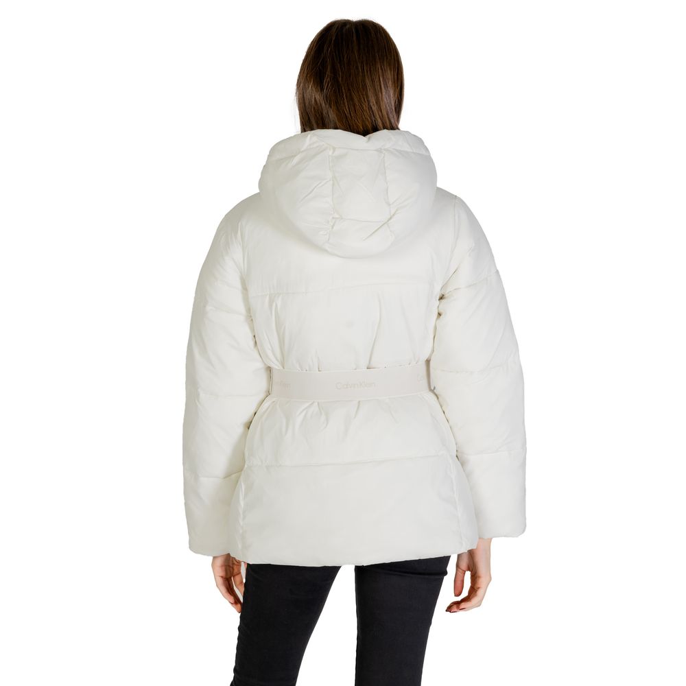 Calvin Klein Jeans Cream Nylon Jackets & Coat Calvin Klein Jeans