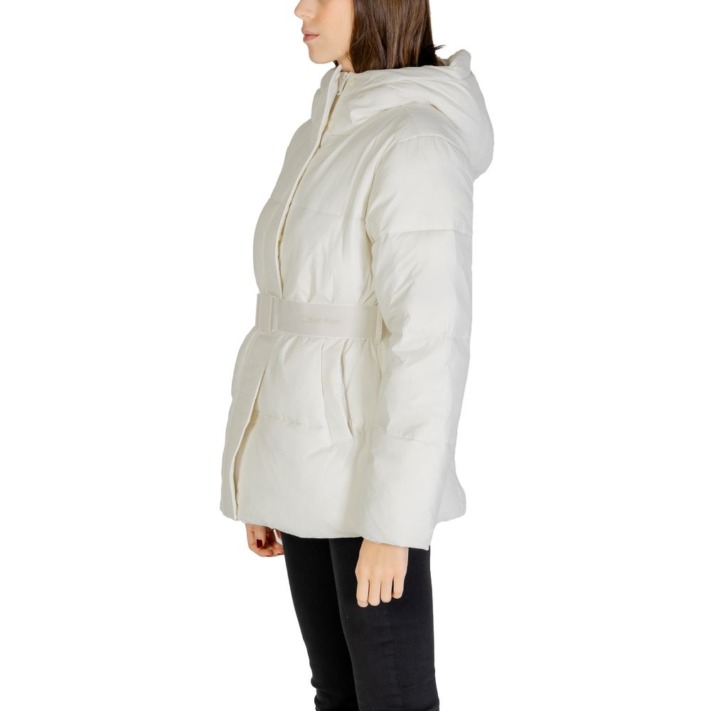 Calvin Klein Jeans Cream Nylon Jackets & Coat Calvin Klein Jeans