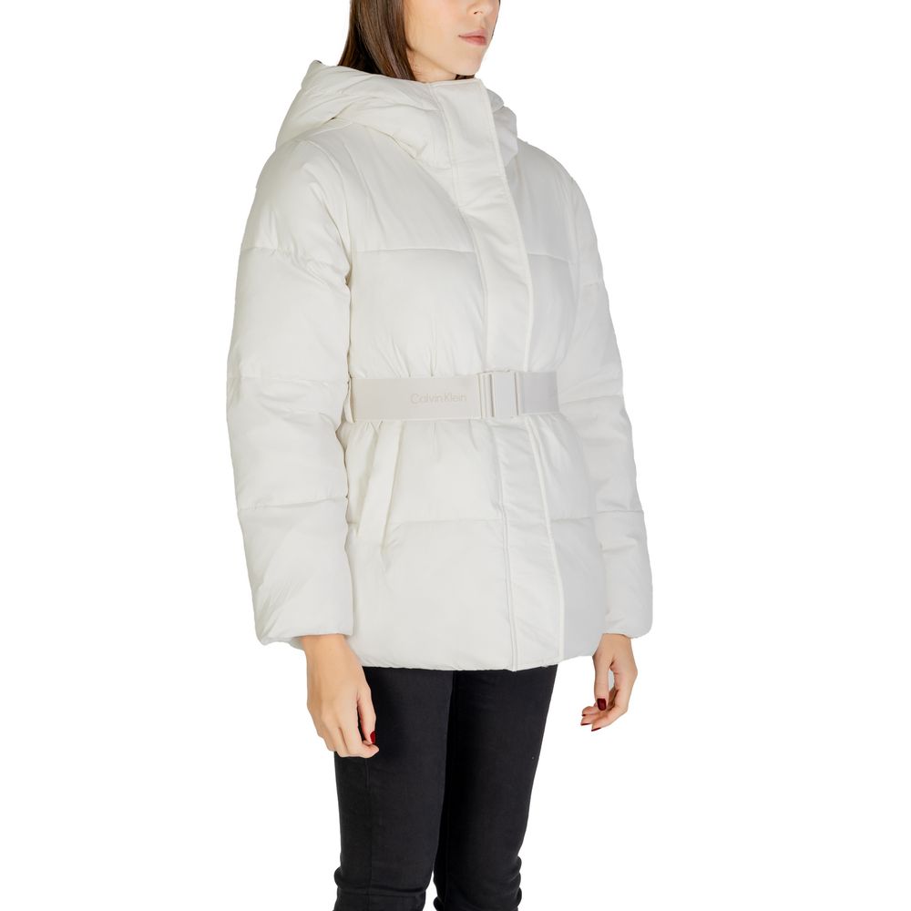 Calvin Klein Jeans Cream Nylon Jackets & Coat Calvin Klein Jeans
