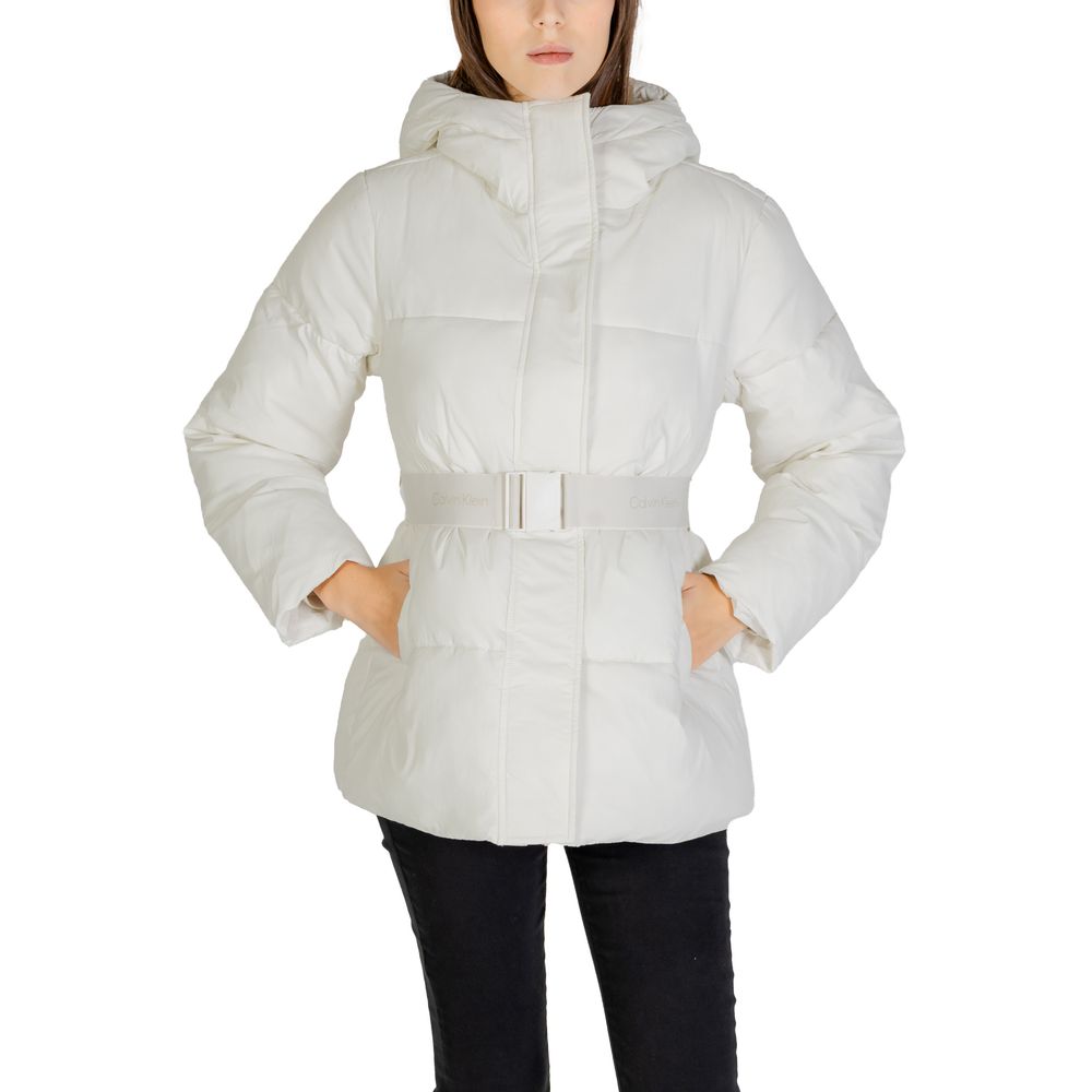 Calvin Klein Jeans Cream Nylon Jackets & Coat Calvin Klein Jeans