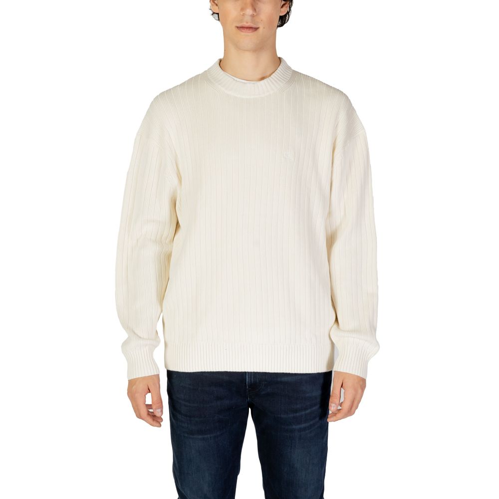 Calvin Klein Jeans Cream Cotton Sweater Calvin Klein Jeans