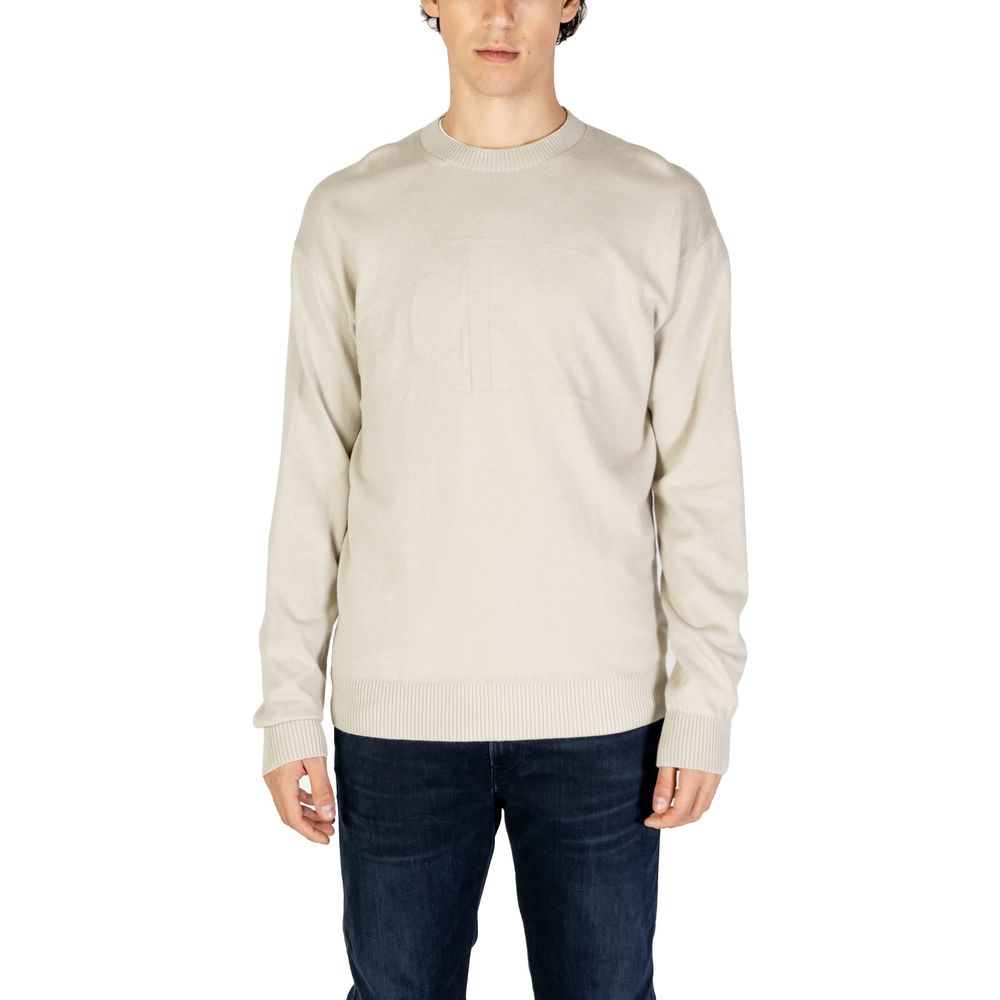 Calvin Klein Jeans Beige Organic Cotton Sweater Calvin Klein Jeans