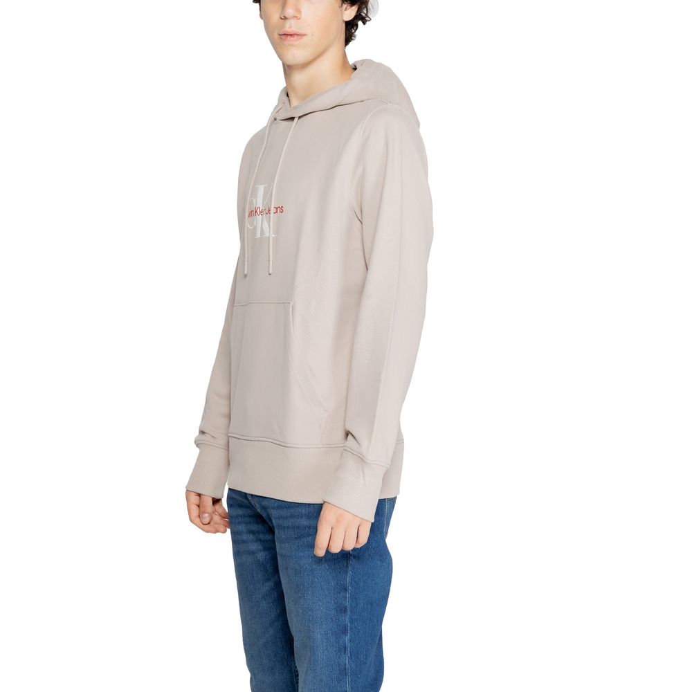 Calvin Klein Jeans Beige Recycled Cotton Hoody Calvin Klein Jeans
