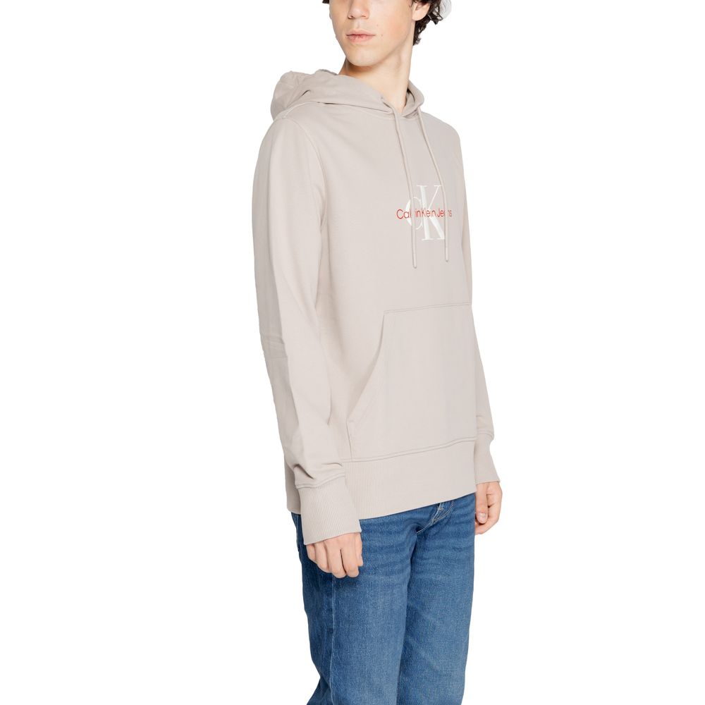 Calvin Klein Jeans Beige Recycled Cotton Hoody Calvin Klein Jeans