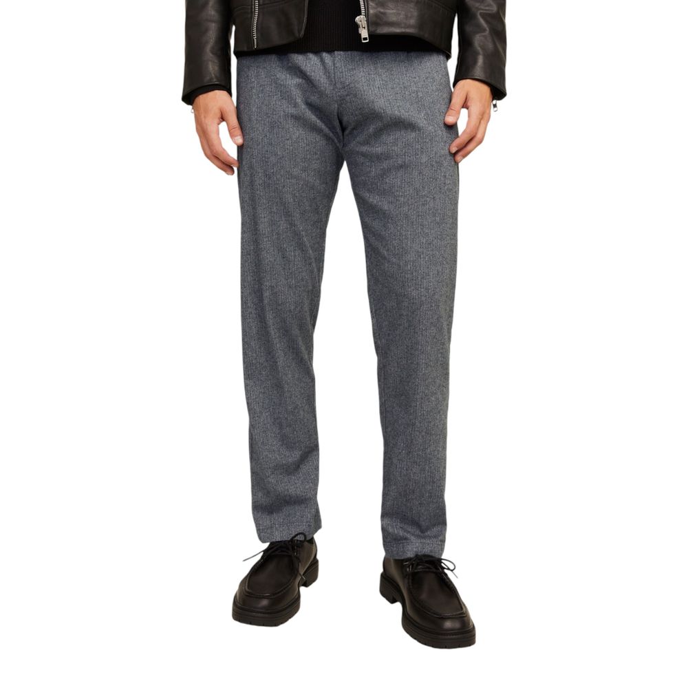 Jack Jones Gray Cotton Pant Jack Jones