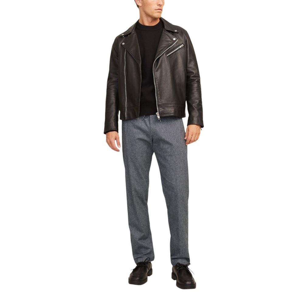 Jack Jones Gray Cotton Pant Jack Jones