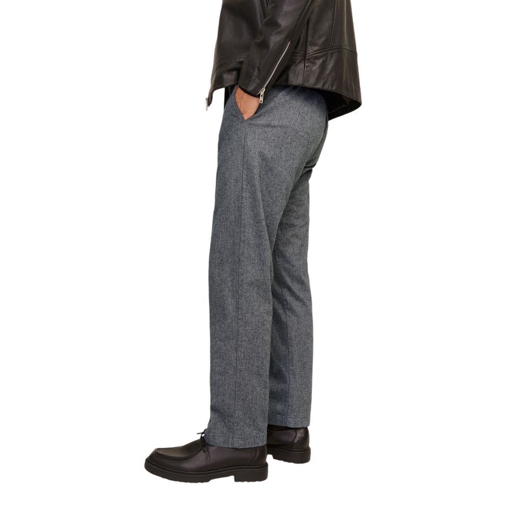 Jack Jones Gray Cotton Pant Jack Jones