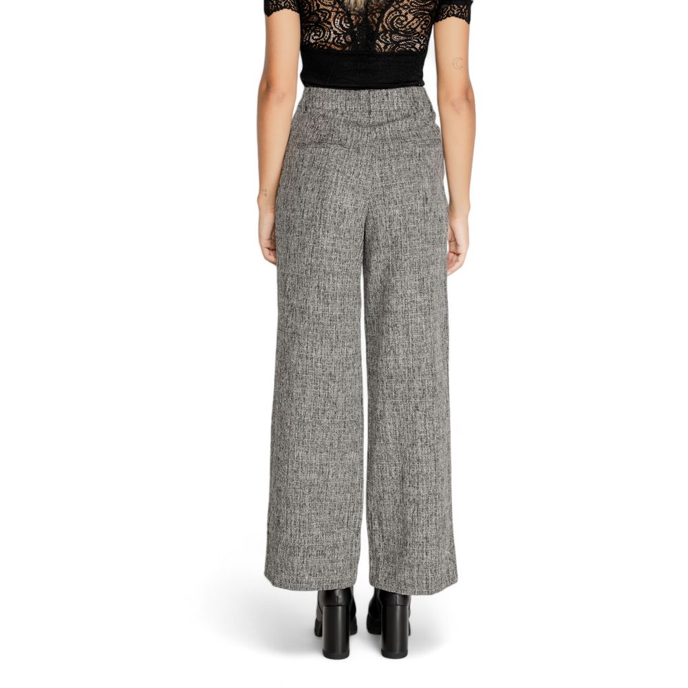Vila Clothes Black Recycled Polyester Pant Vila Clothes
