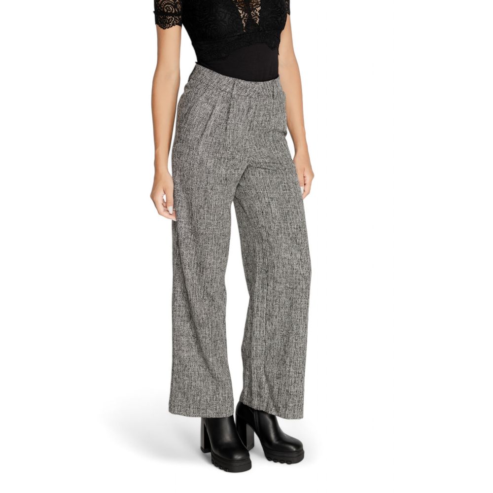 Vila Clothes Black Recycled Polyester Pant Vila Clothes