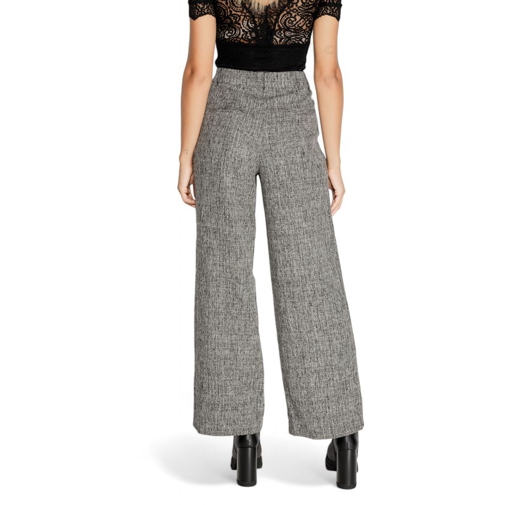 Vila Clothes Black Recycled Polyester Pant Vila Clothes