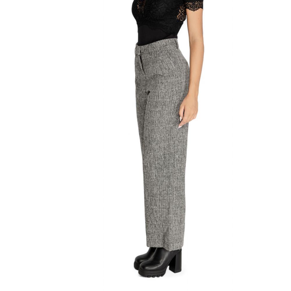 Vila Clothes Black Recycled Polyester Pant Vila Clothes