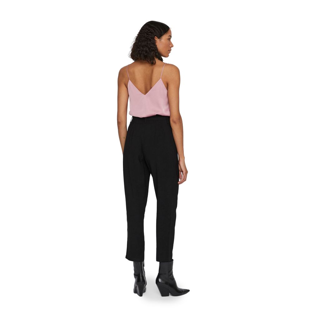 Vila Clothes Black Viscose Cropped Pant Vila Clothes