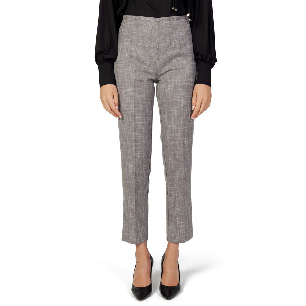 Sandro Ferrone Gray Polyester Pant Sandro Ferrone