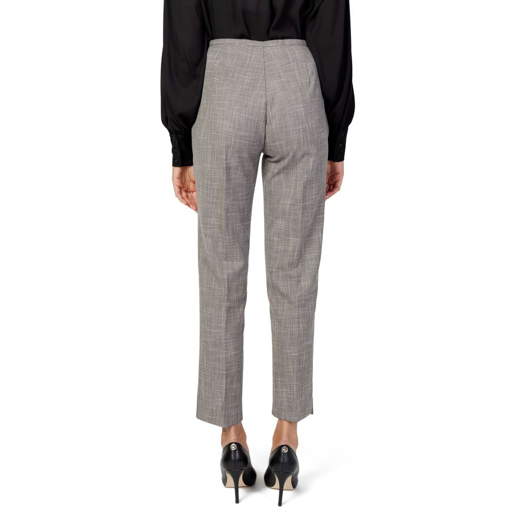 Sandro Ferrone Gray Polyester Pant Sandro Ferrone