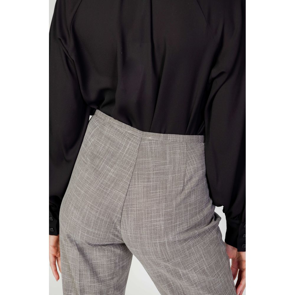 Sandro Ferrone Gray Polyester Pant Sandro Ferrone