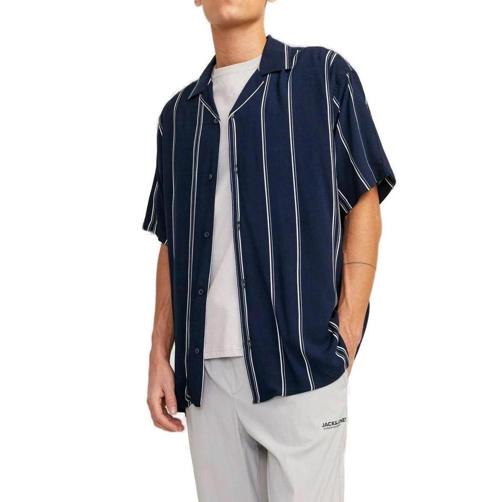 Jack Jones Blue Viscose Shortsleeve Jack Jones