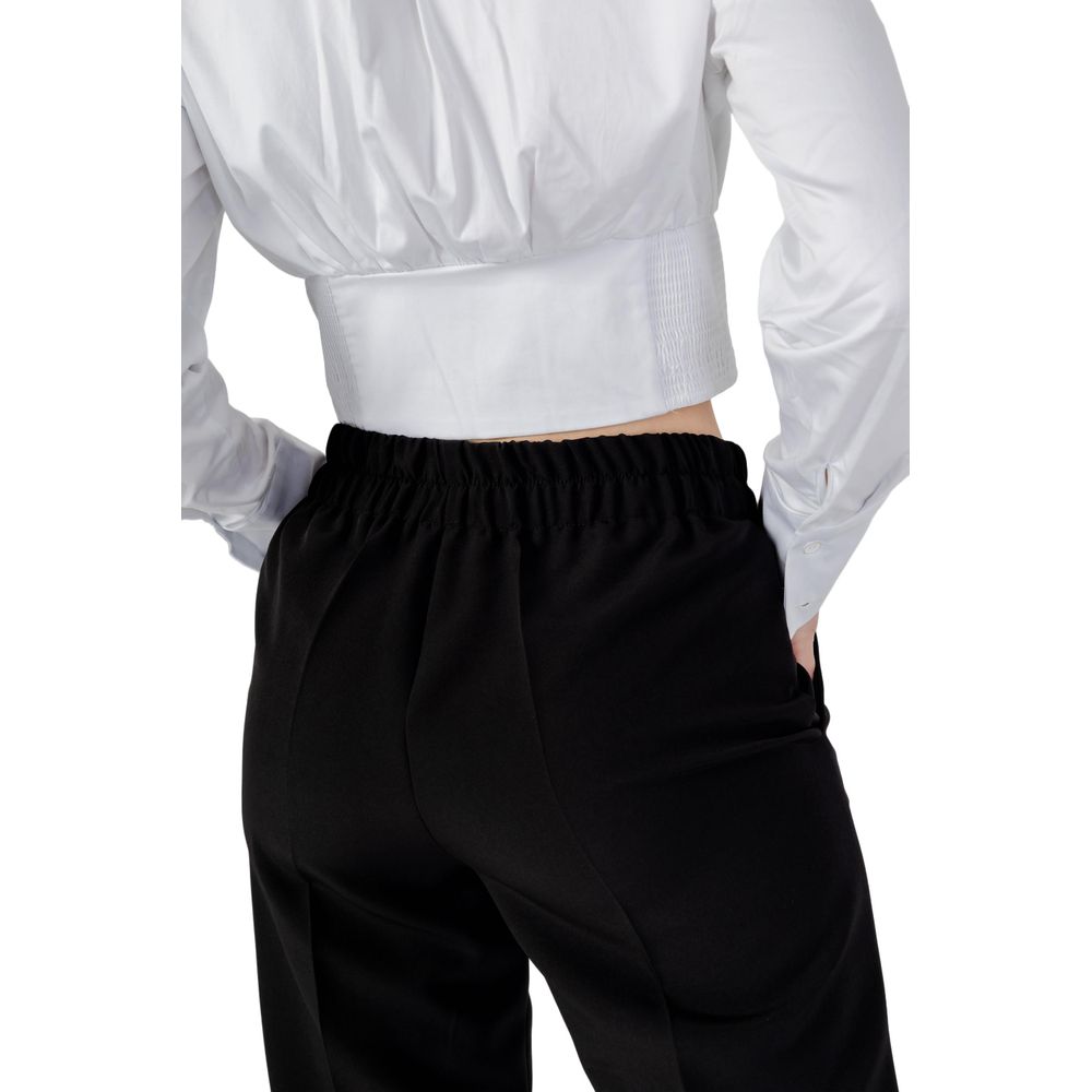 Sandro Ferrone Black Polyester Pant Sandro Ferrone