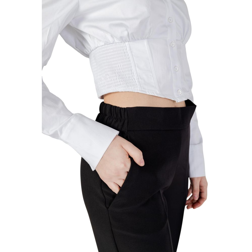 Sandro Ferrone Black Polyester Pant Sandro Ferrone