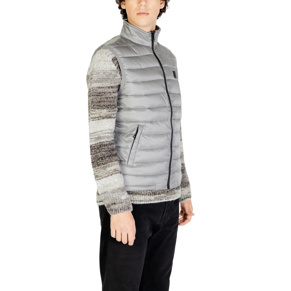 Gianni Lupo Gray Polyamide Sleveless Jacket Gianni Lupo