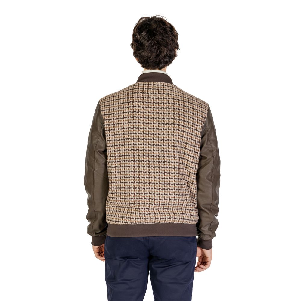 Gianni Lupo Brown Polyester Jackets & Coat Gianni Lupo